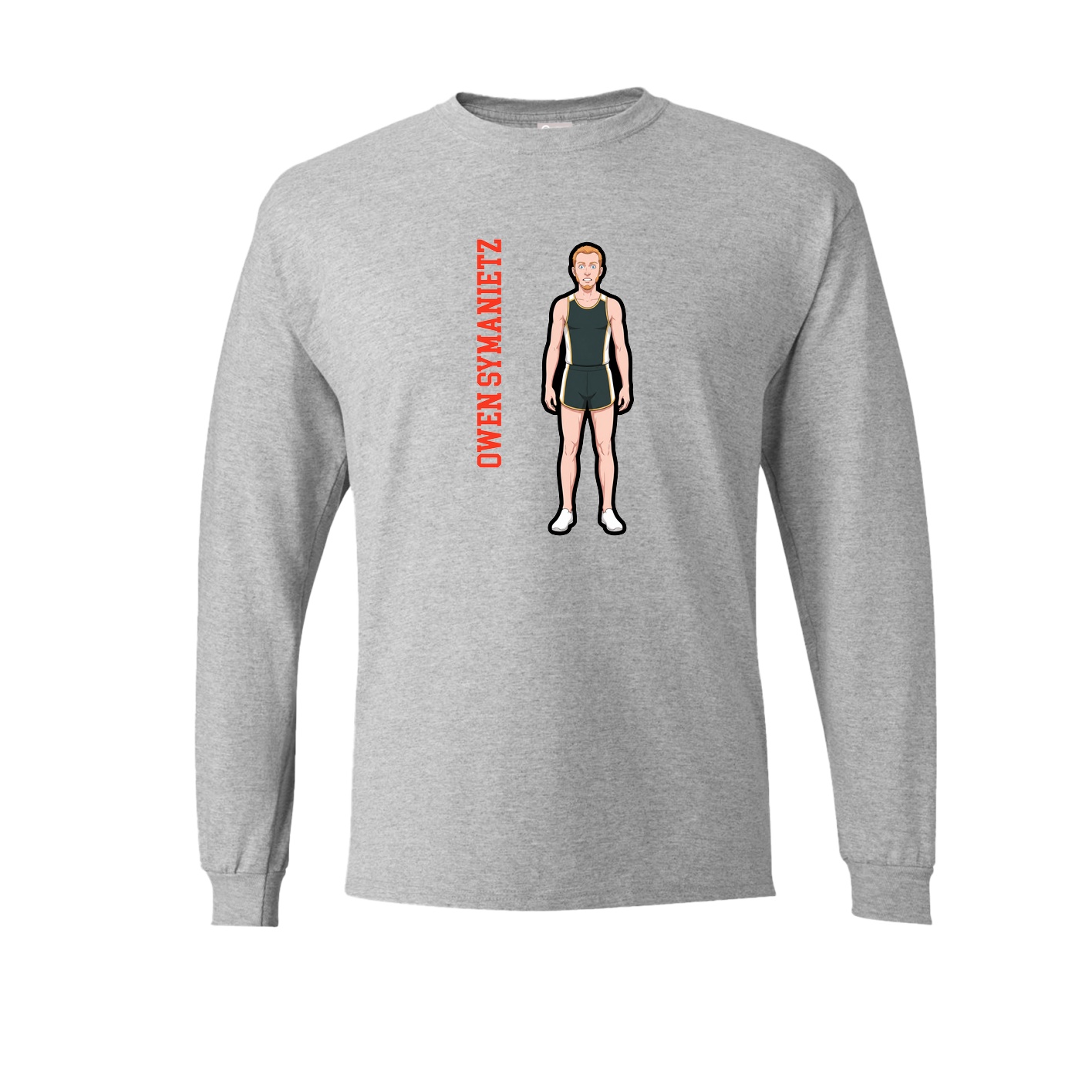 Long Sleeve Tee — Name Vertical in Grey