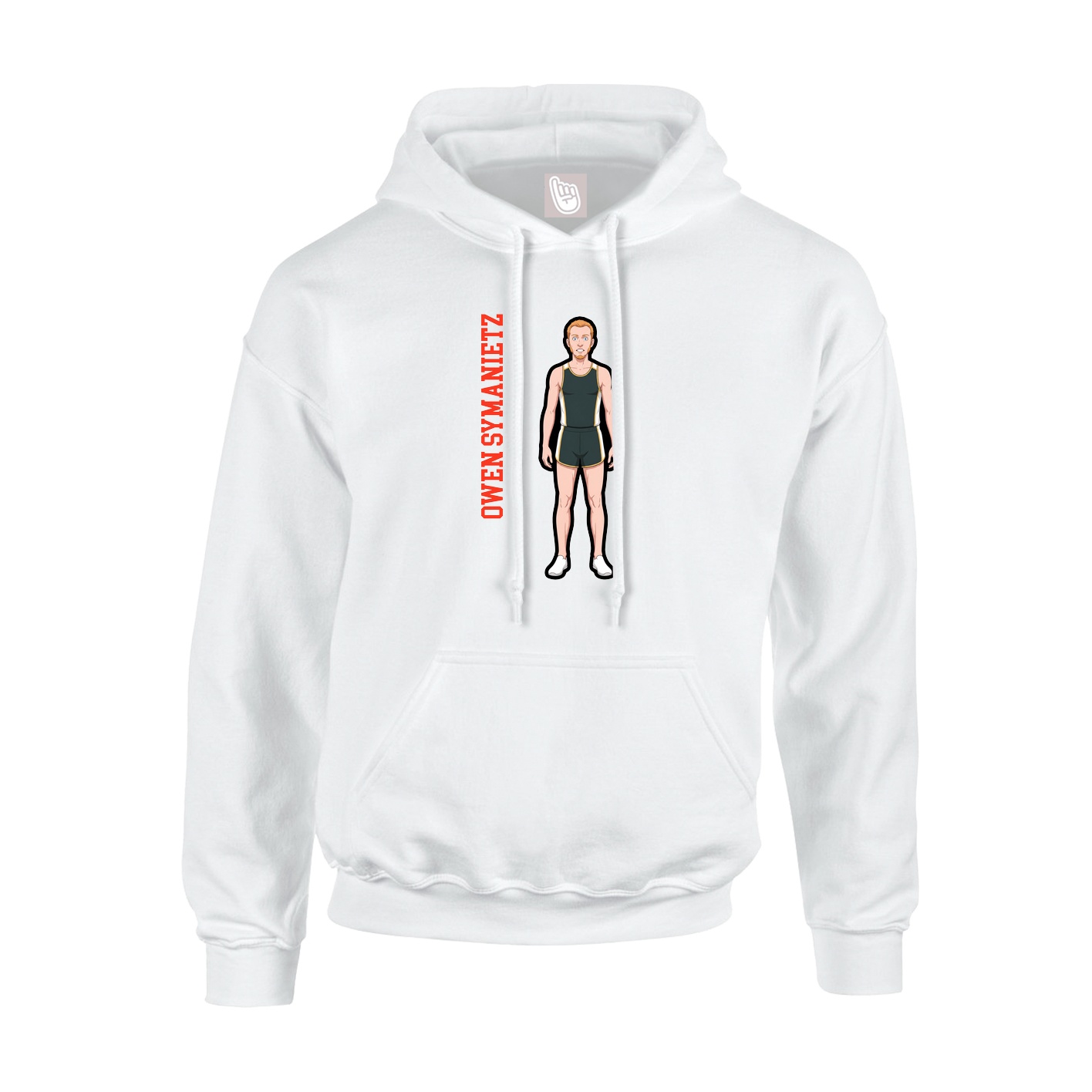 Youth Hoodie — Name Vertical in White