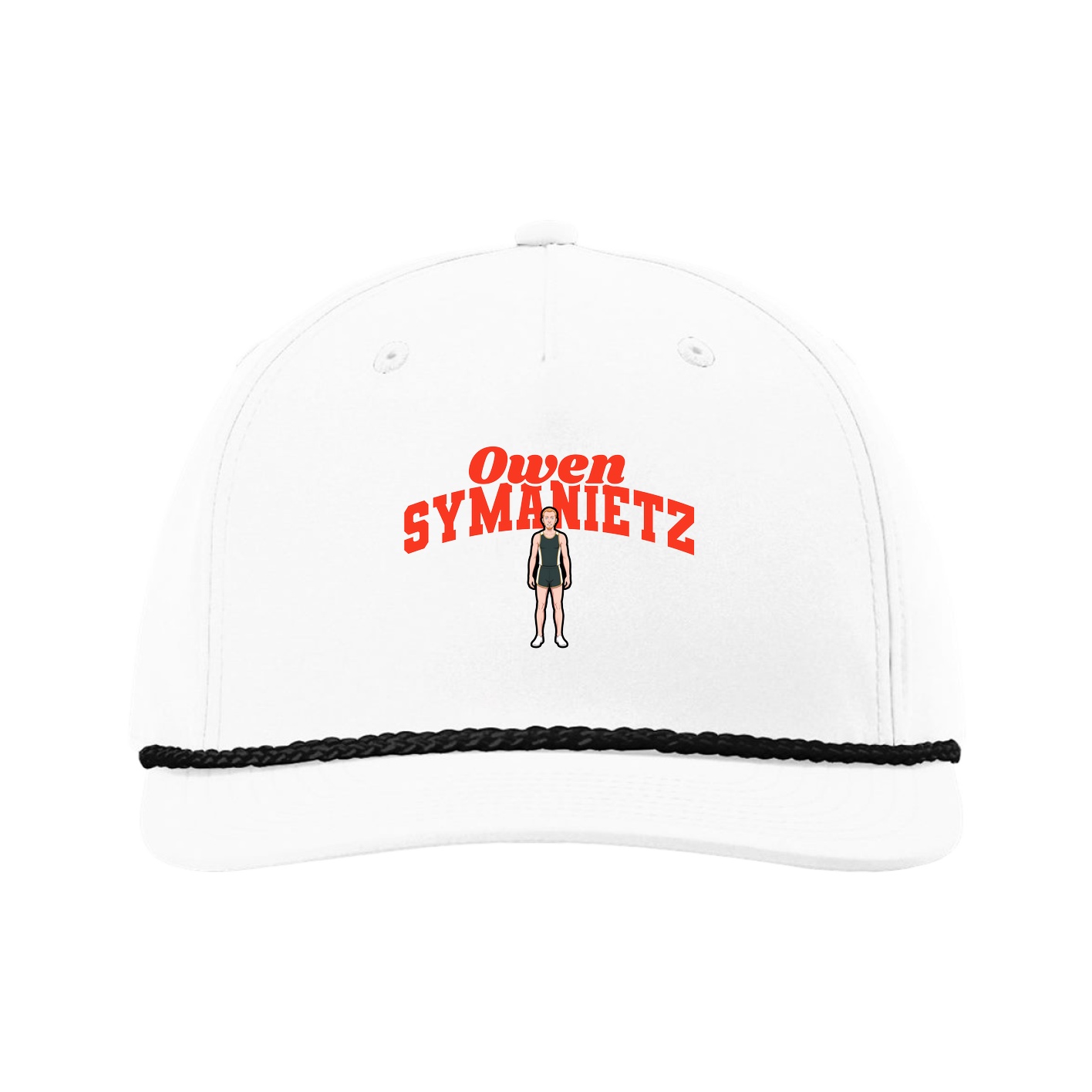 Five-Panel Classic Rope Cap — Signature Arch in White