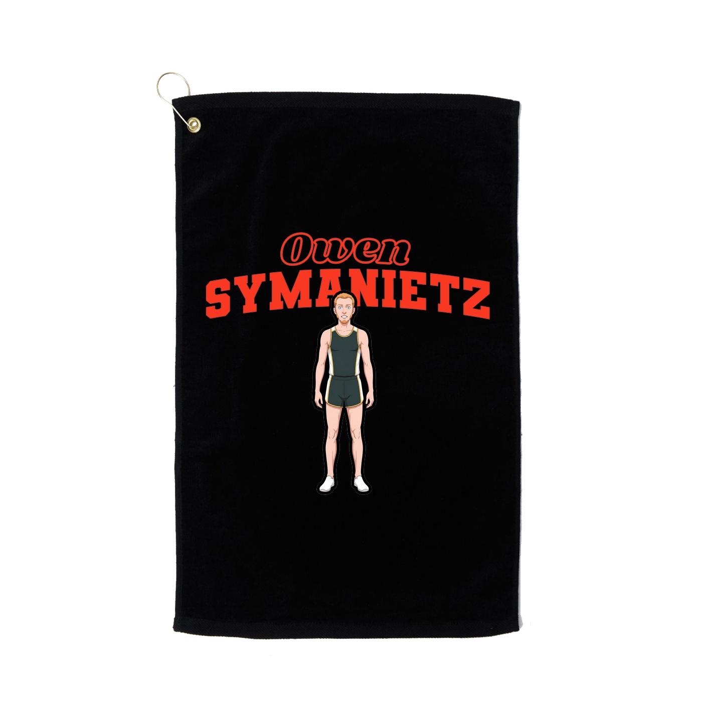 Golf Towel — Name Arch in Black