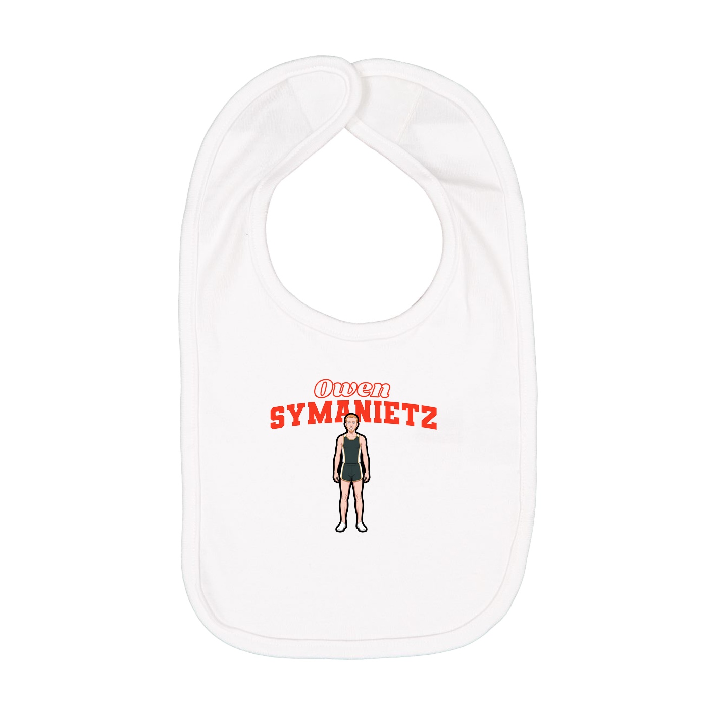 Infant Bib — Name Arch in White