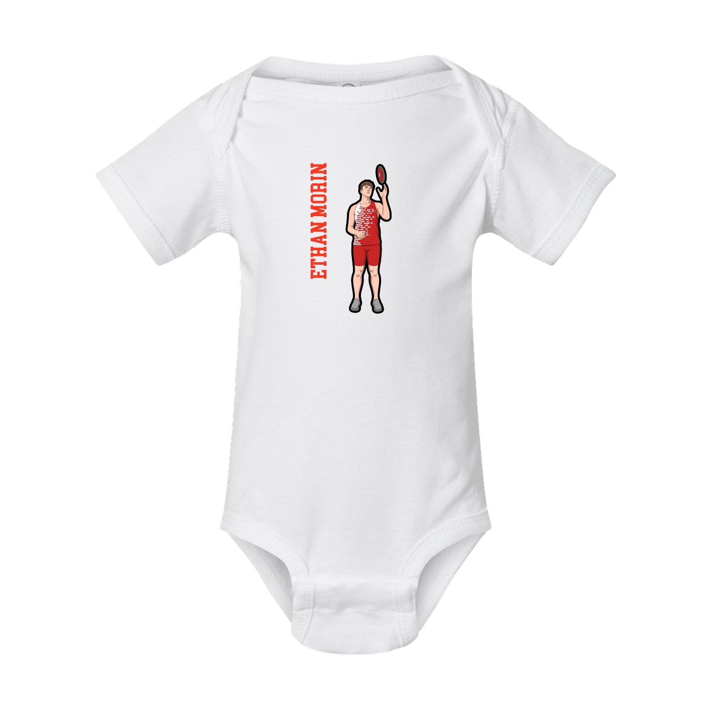 Baby Onesie — Name Vertical in White