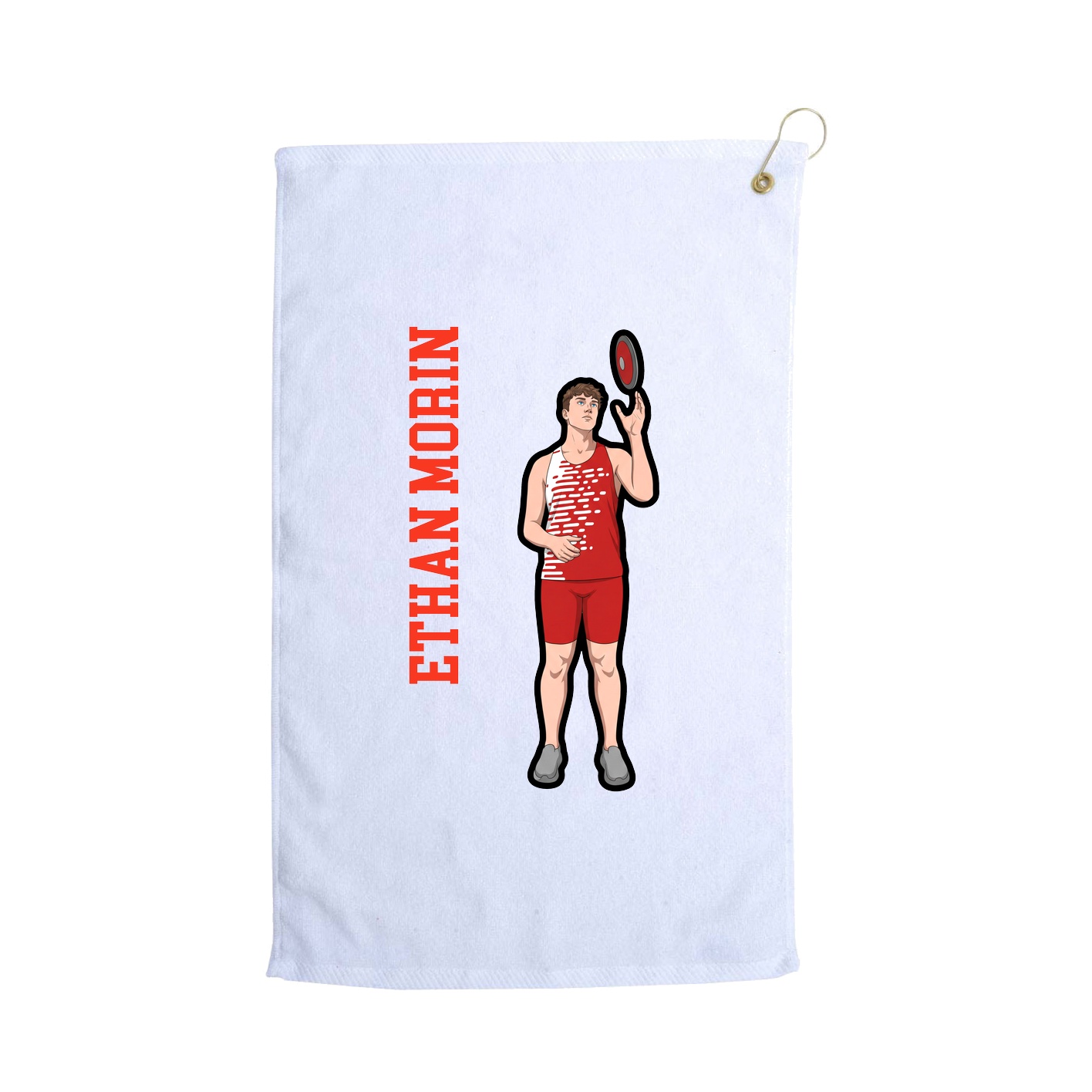 Golf Towel — Name Vertical in White