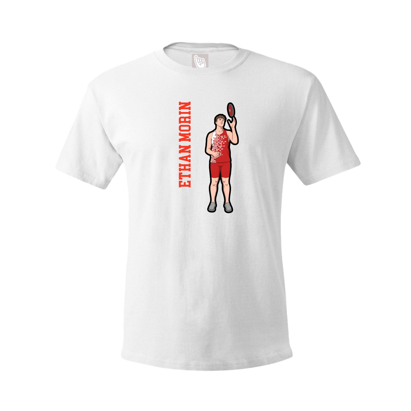 Tee — Name Vertical in White