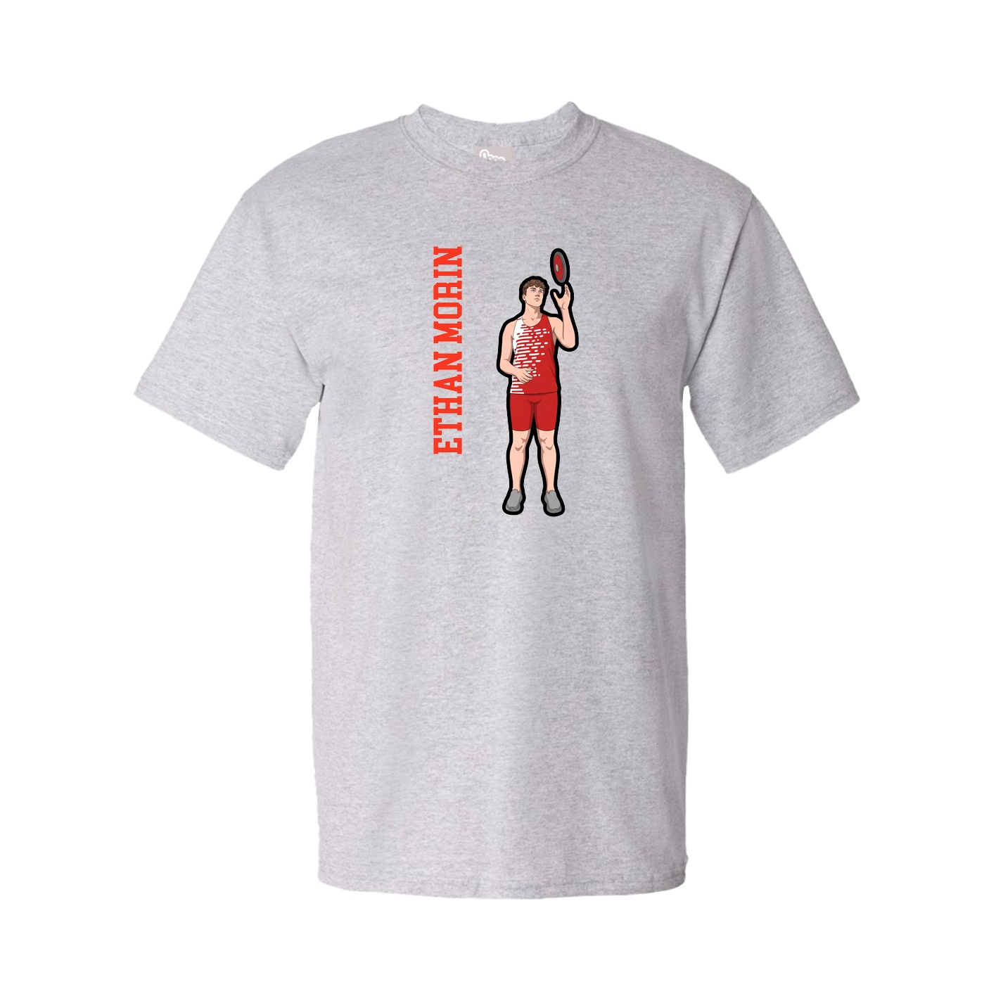 Youth Tee — Name Vertical in Grey