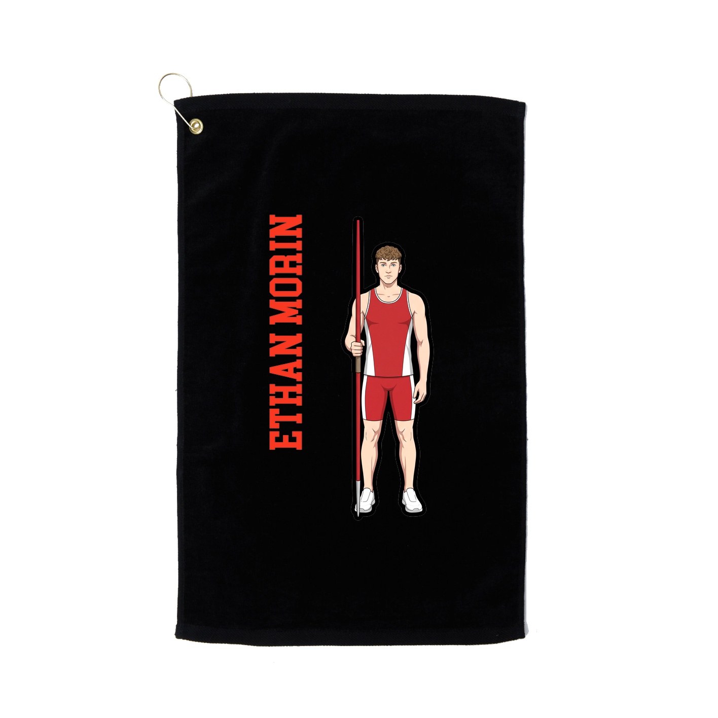 Golf Towel — Name Vertical in Black