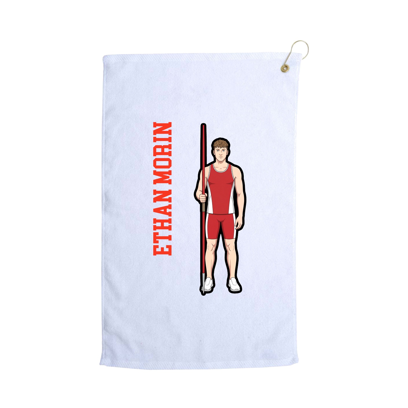 Golf Towel — Name Vertical in White