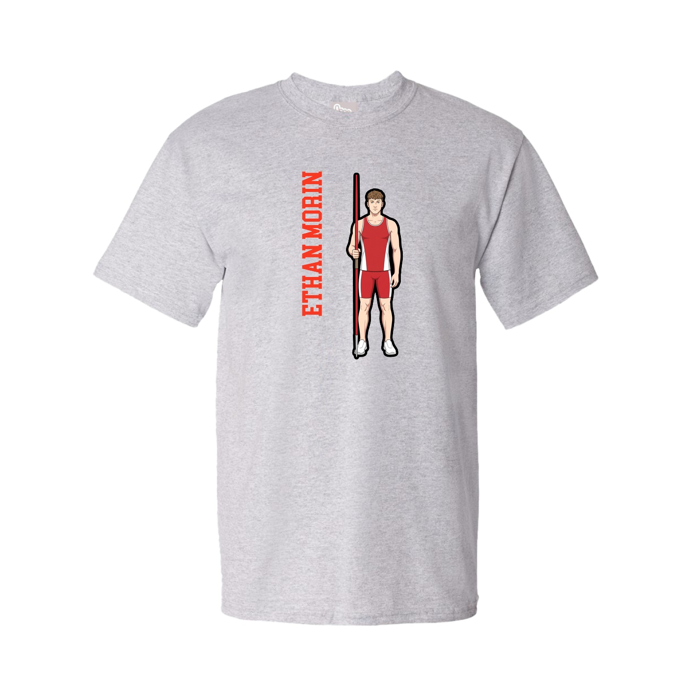 Tee — Name Vertical in Grey
