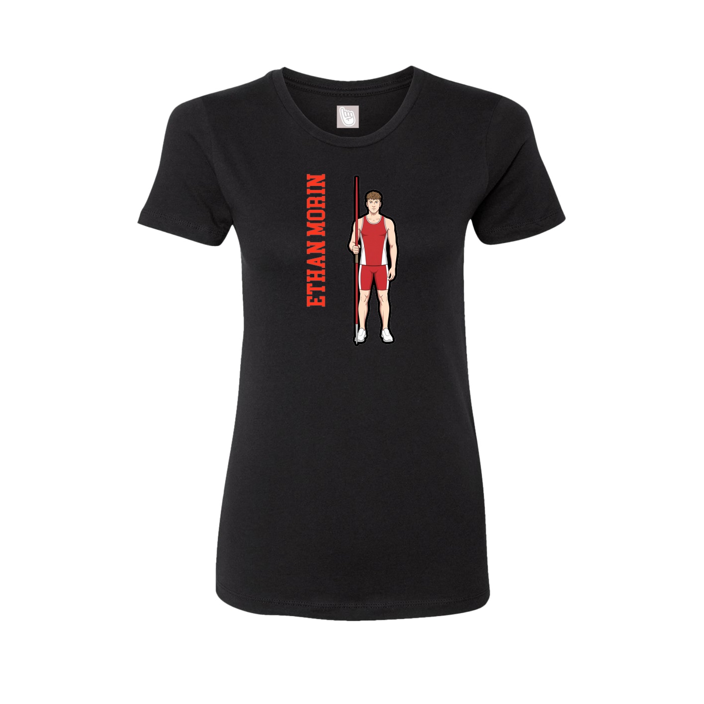 Womens Tee — Name Vertical in Black