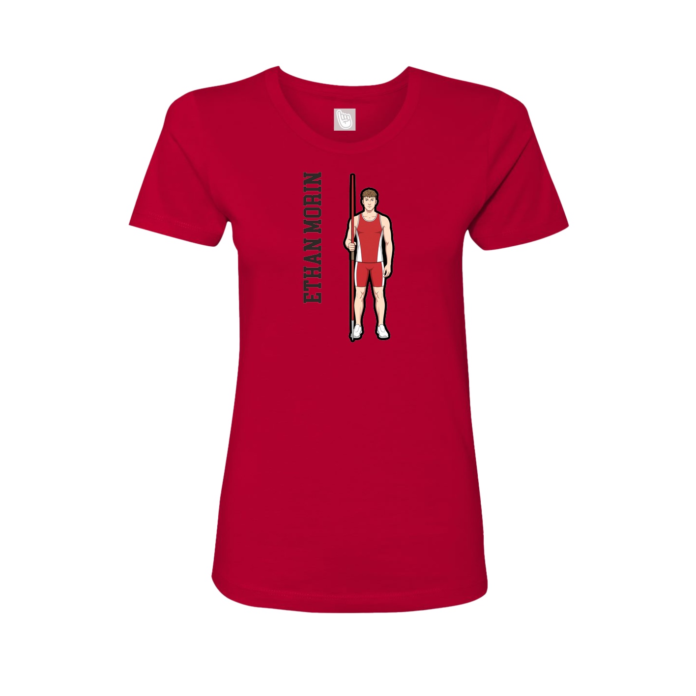 Womens Tee — Name Vertical in Red