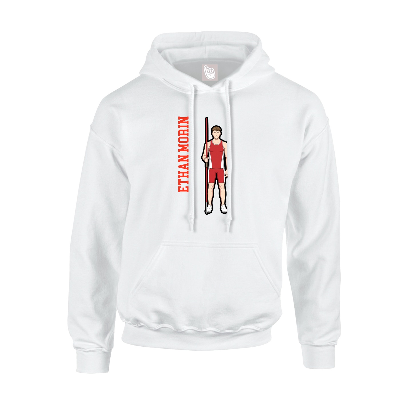 Hoodie — Name Vertical in White