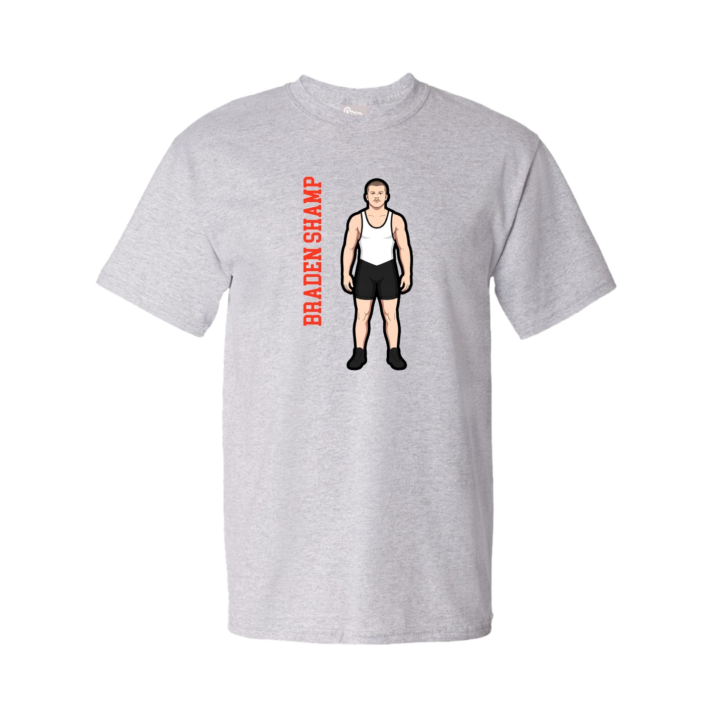 Tee — Name Vertical in Grey