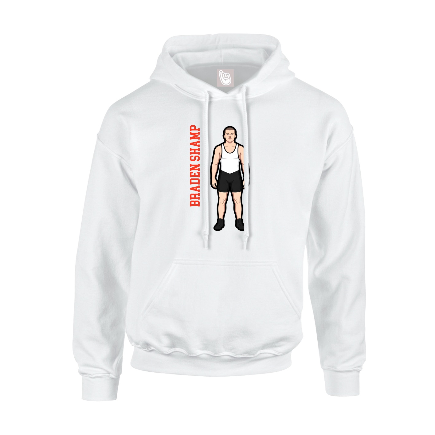 Hoodie — Name Vertical in White