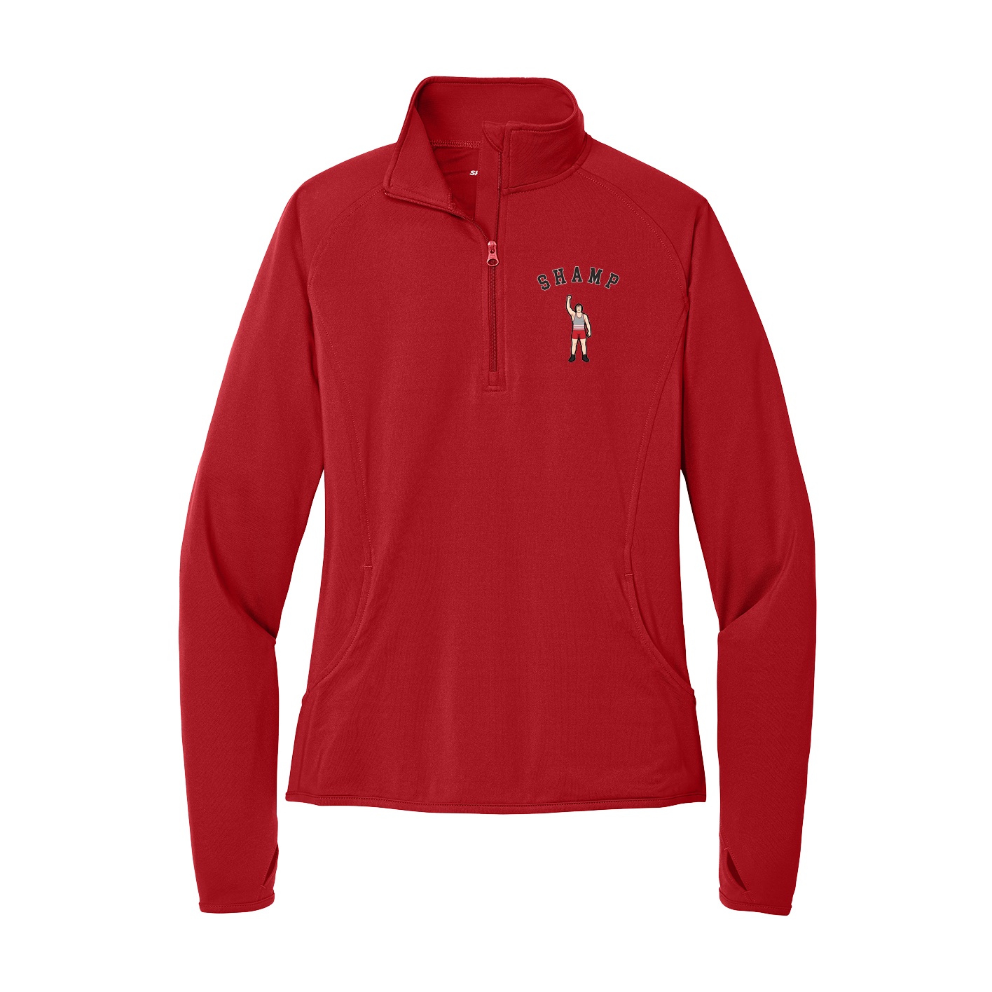 Women's Q-Zip Pullover — Shirsey Arch in Red