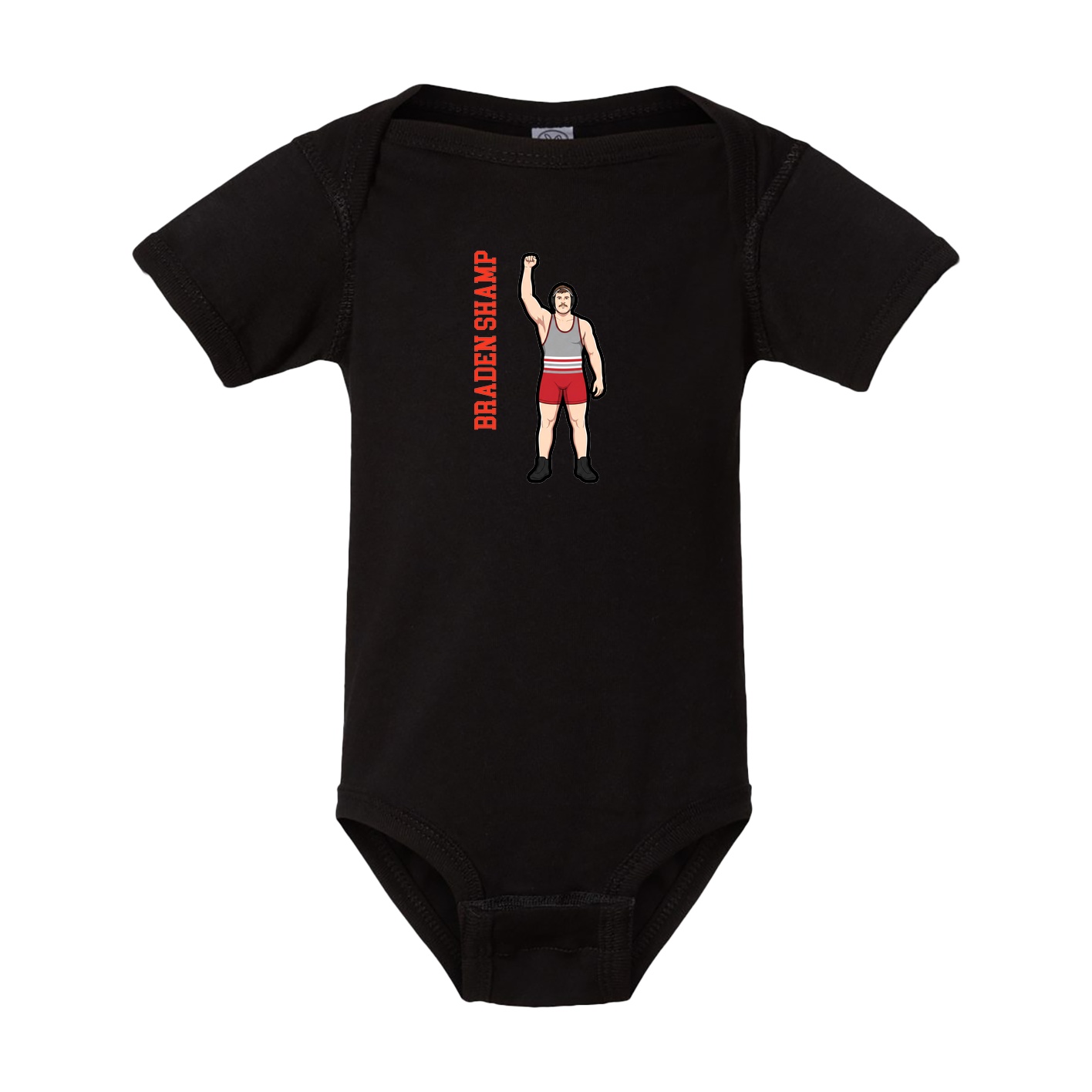 Baby Onesie — Name Vertical in Black
