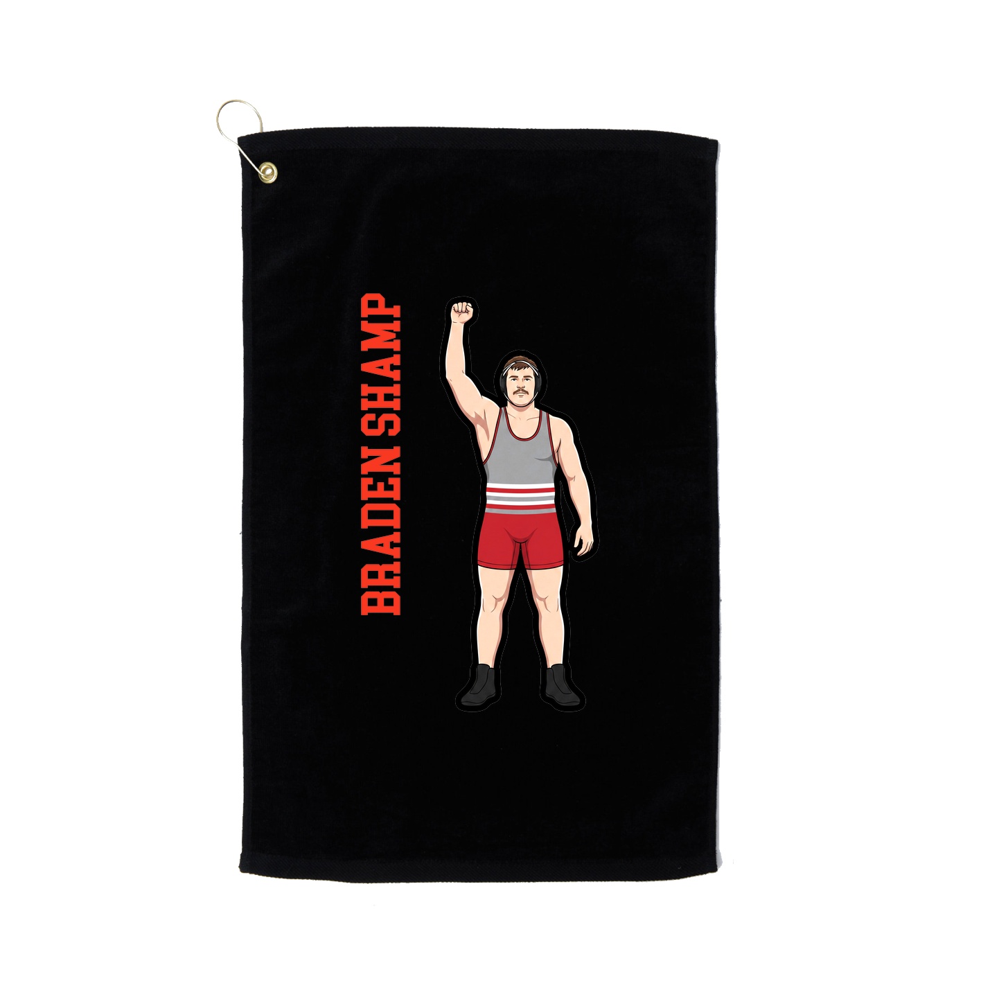 Golf Towel — Name Vertical in Black