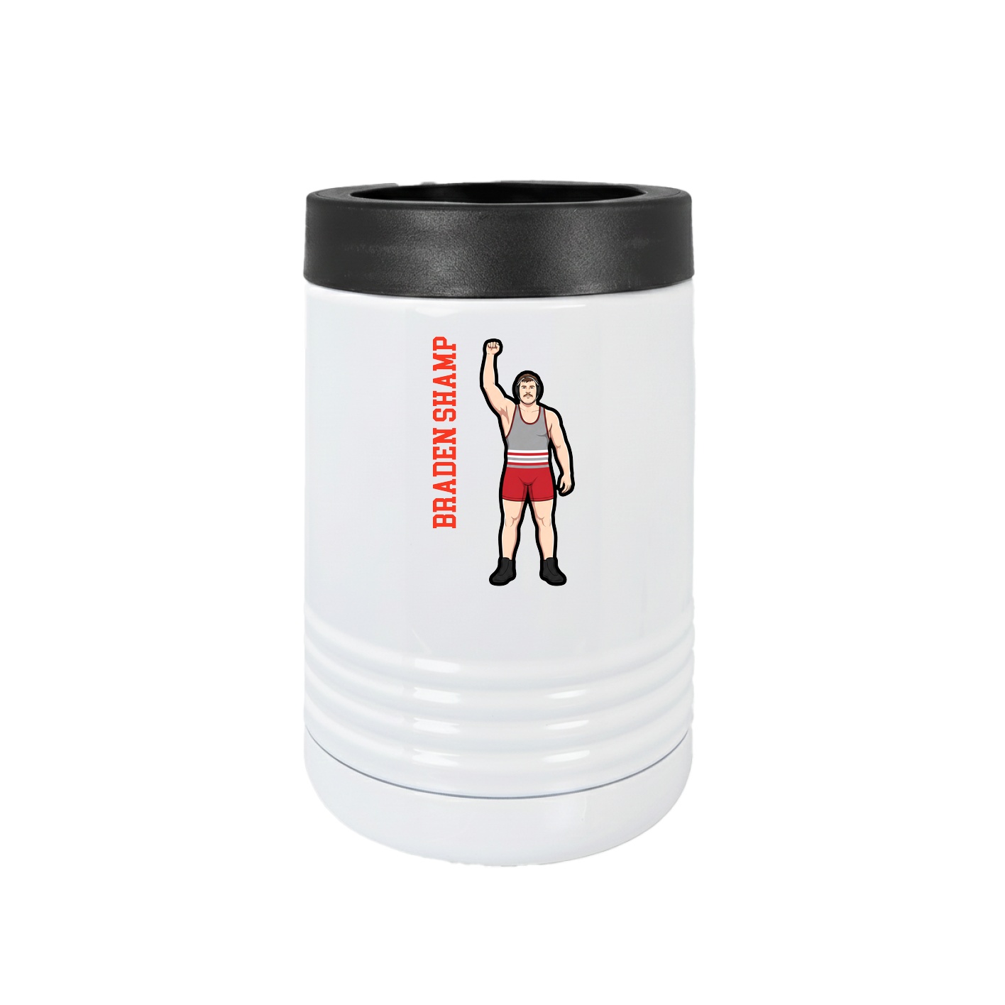 Beverage Holder — Name Vertical in White