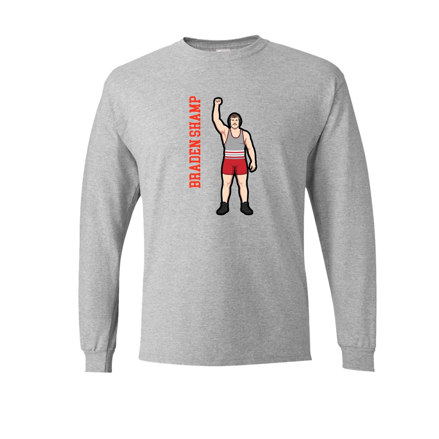 Long Sleeve Tee — Name Vertical in Grey