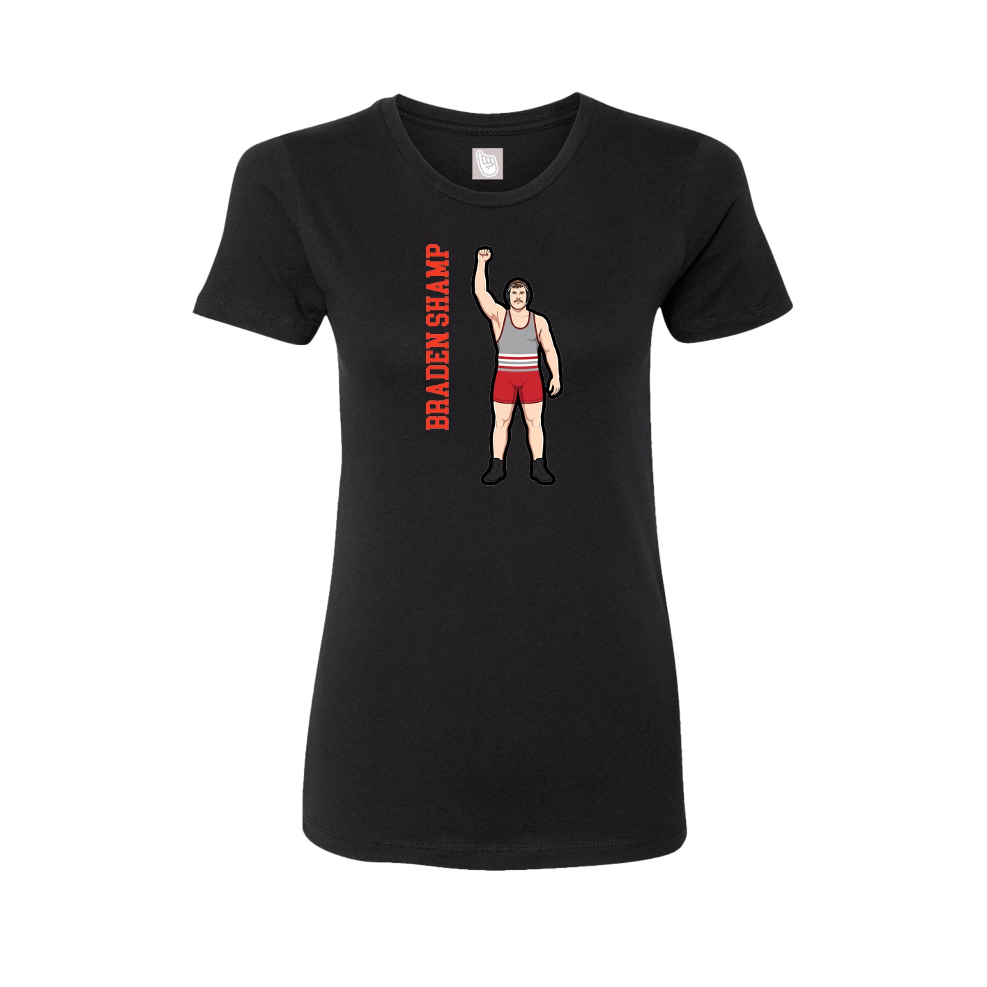 Womens Tee — Name Vertical in Black