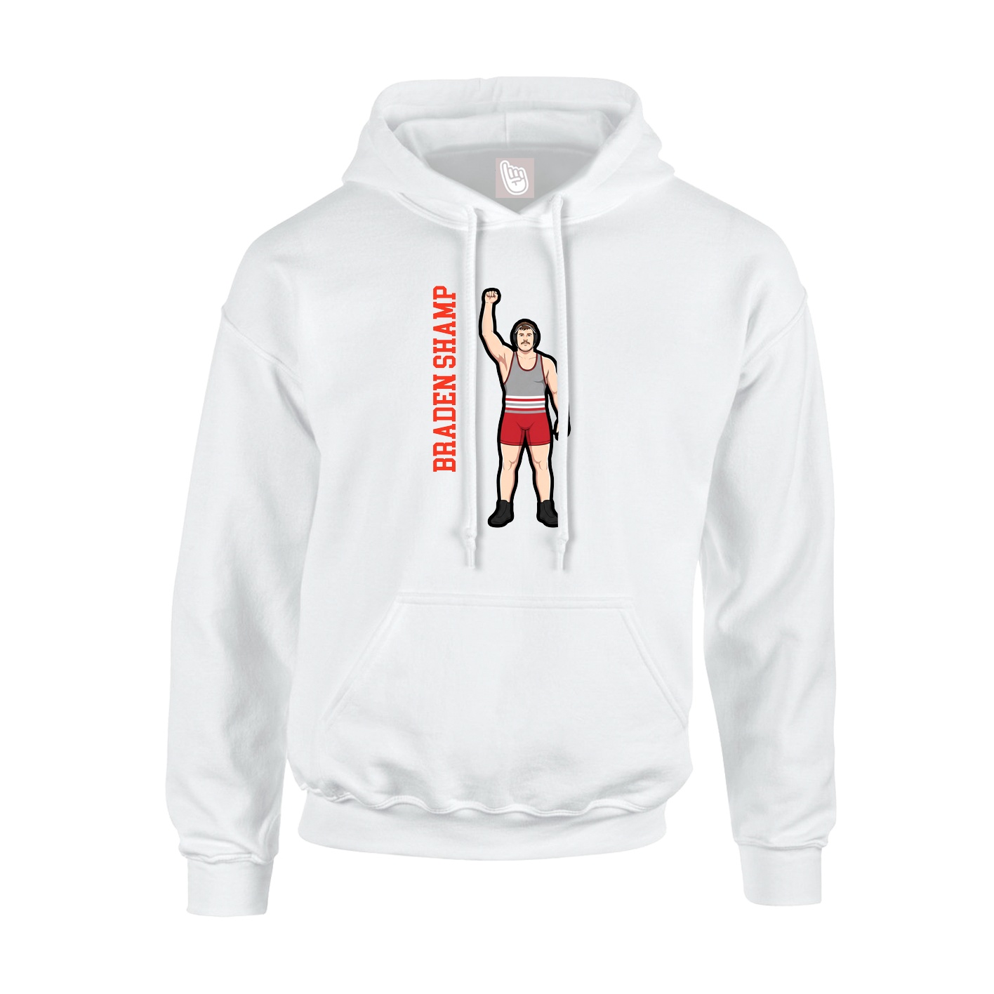 Youth Hoodie — Name Vertical in White