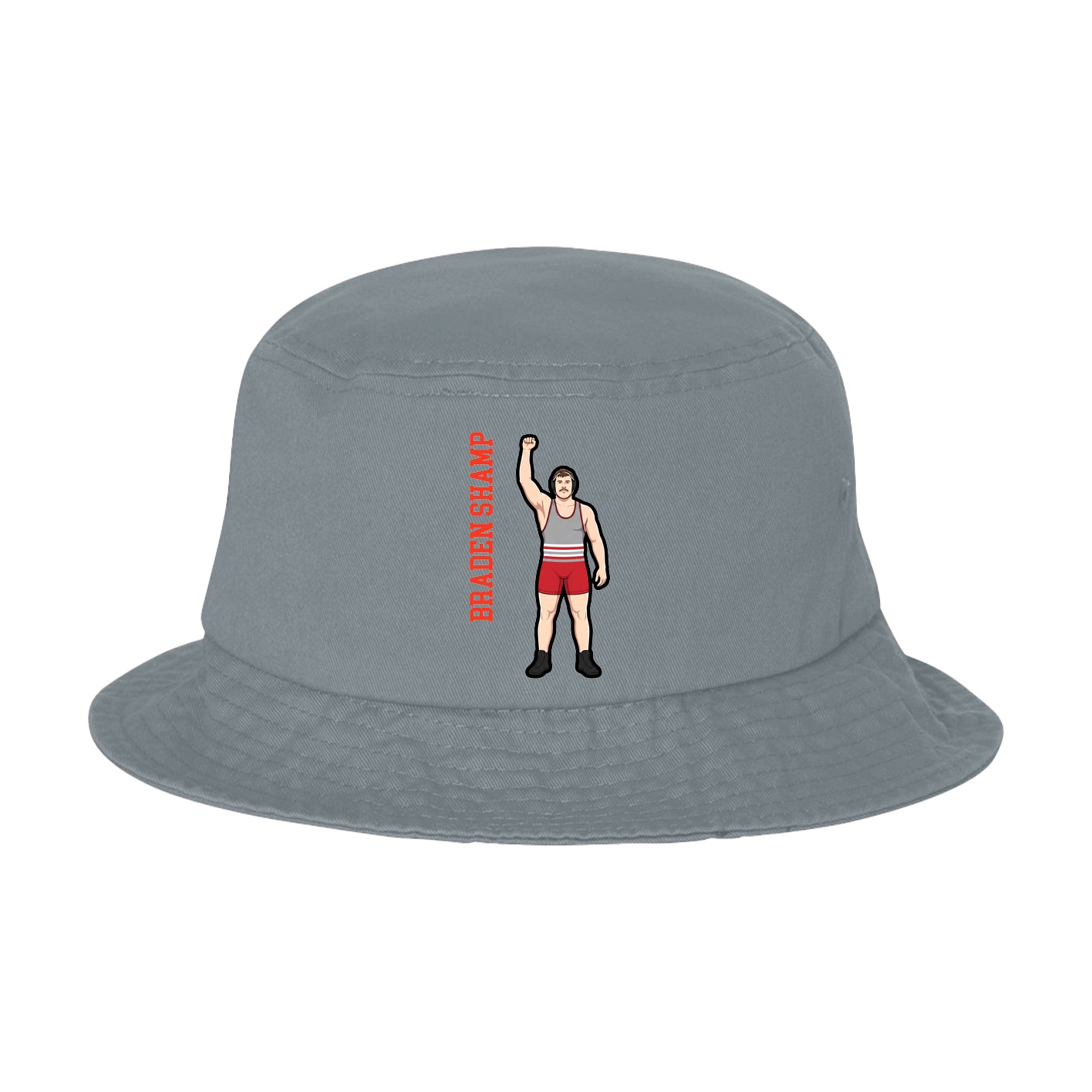 Bucket Cap — Name Vertical in Grey