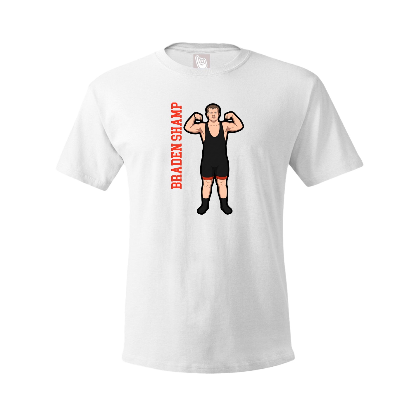 Tee — Name Vertical in White