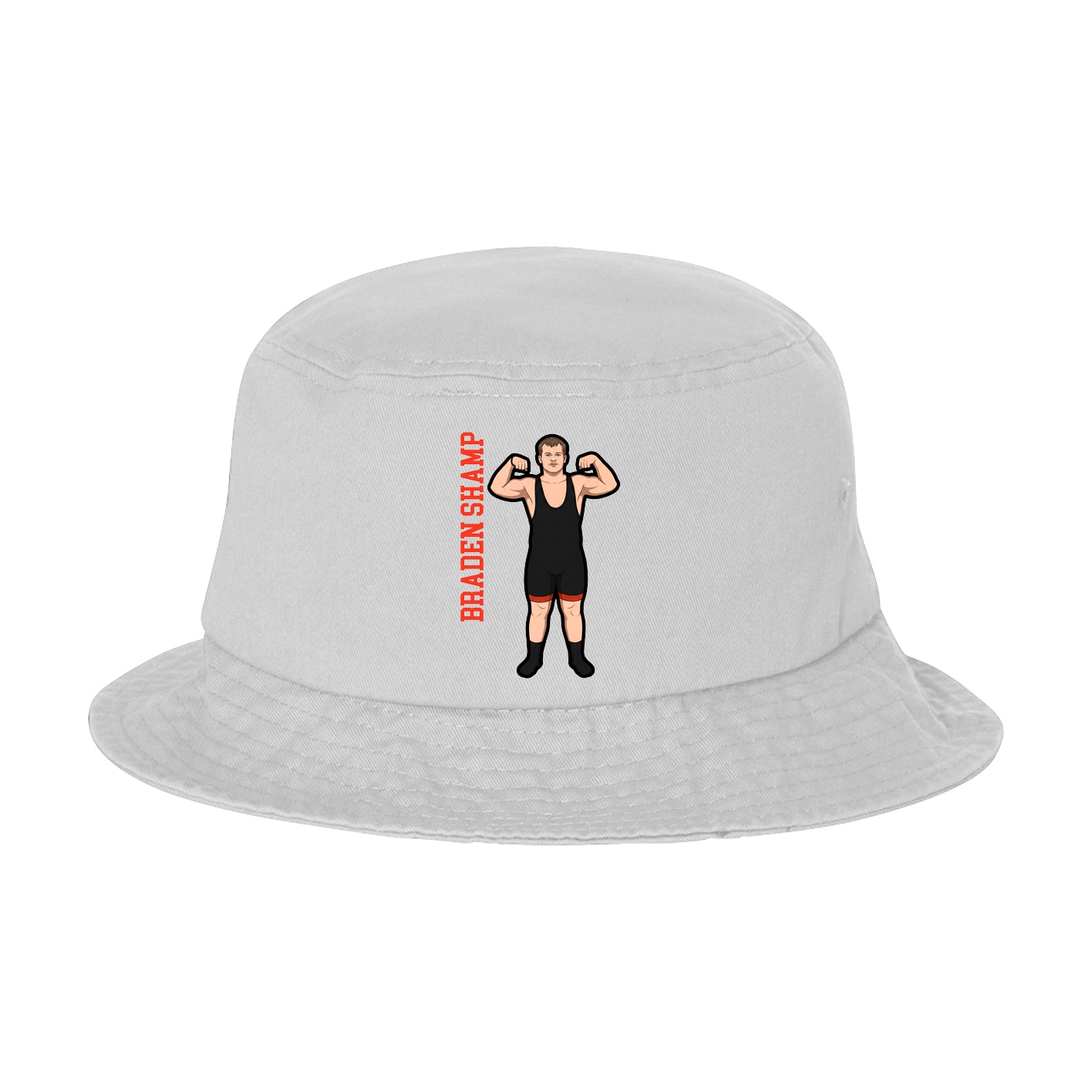 Bucket Cap — Name Vertical in White