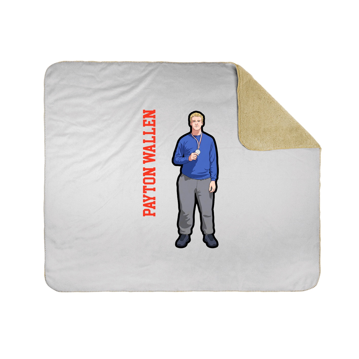 Throw Blanket — Name Vertical in White