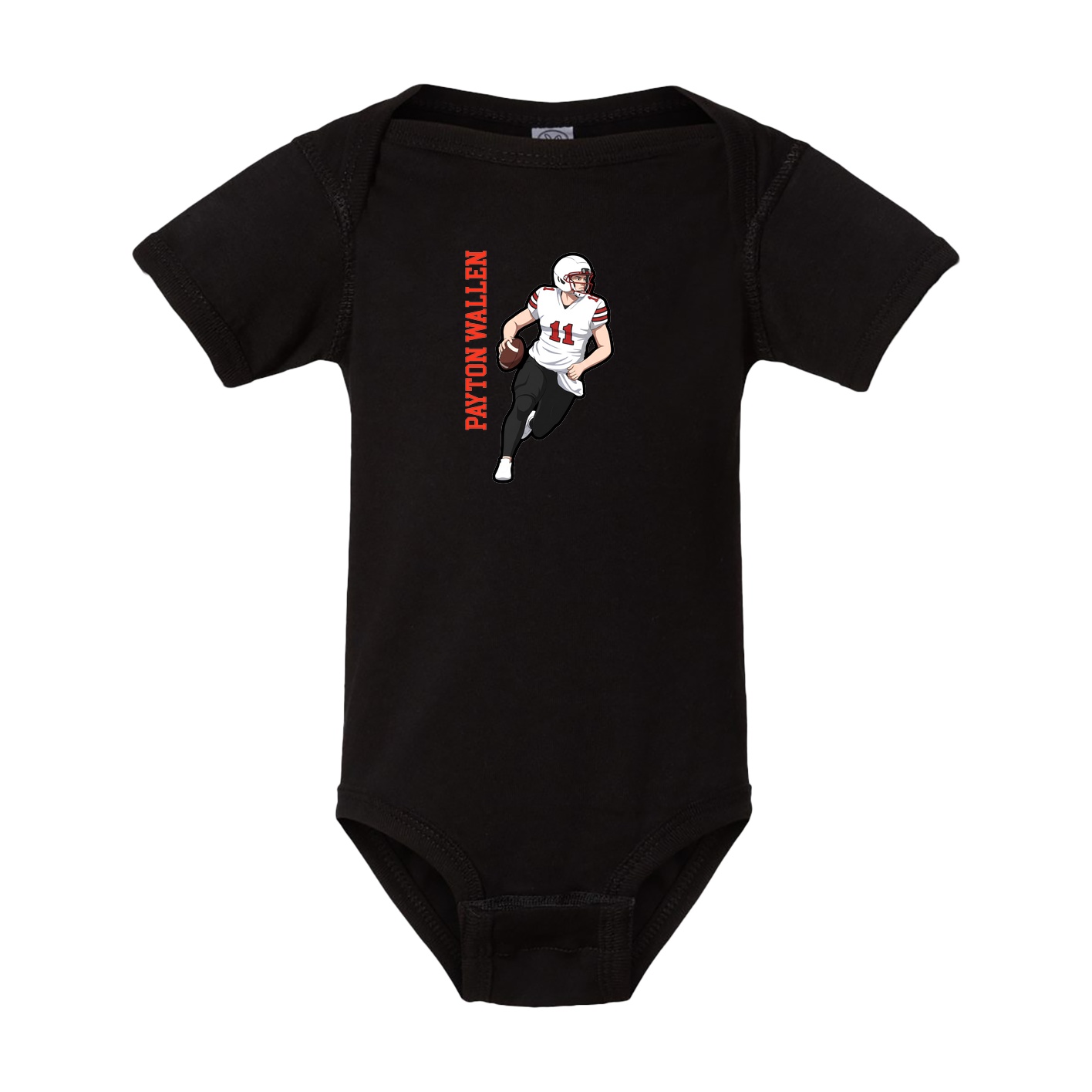 Baby Onesie — Name Vertical in Black