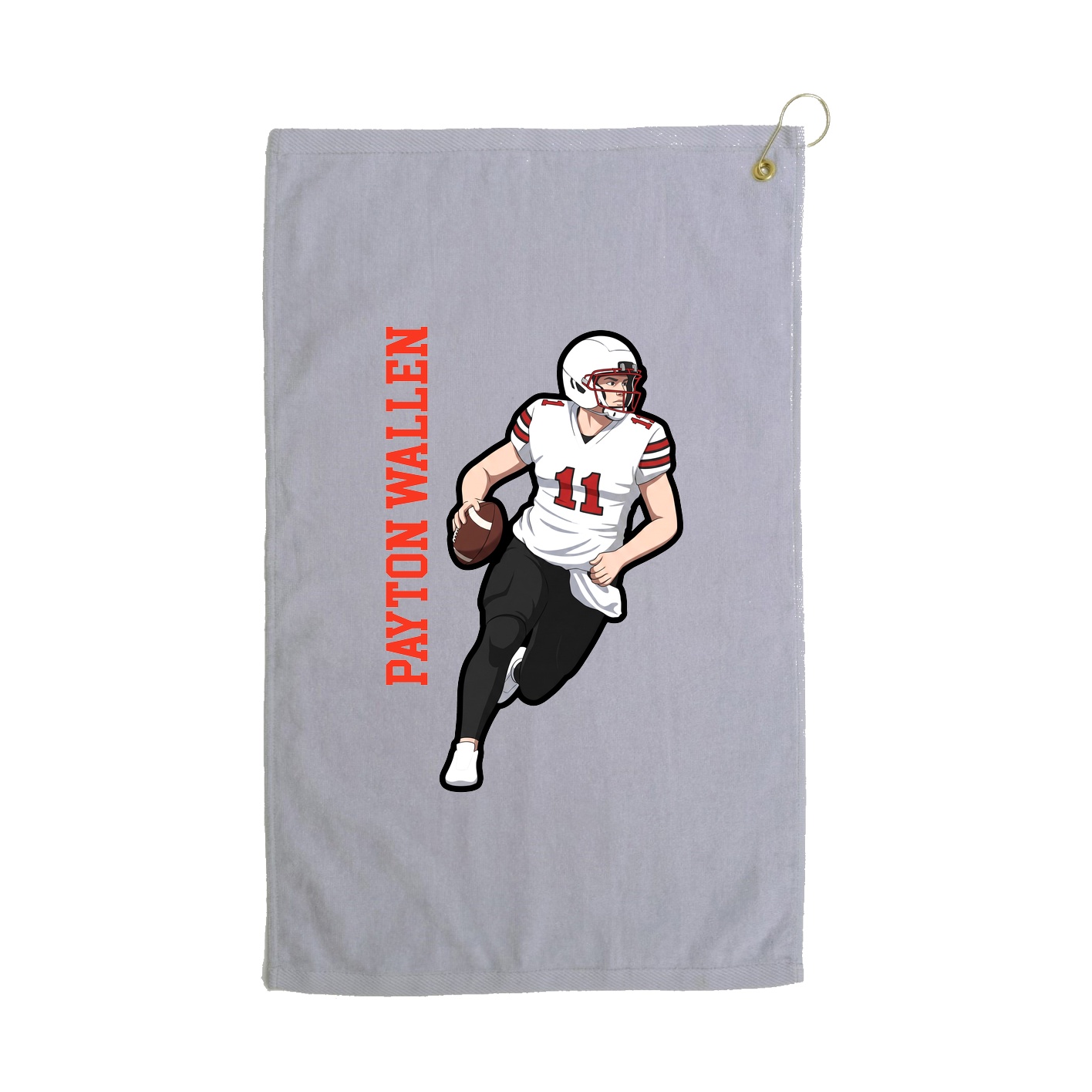 Golf Towel — Name Vertical in Grey