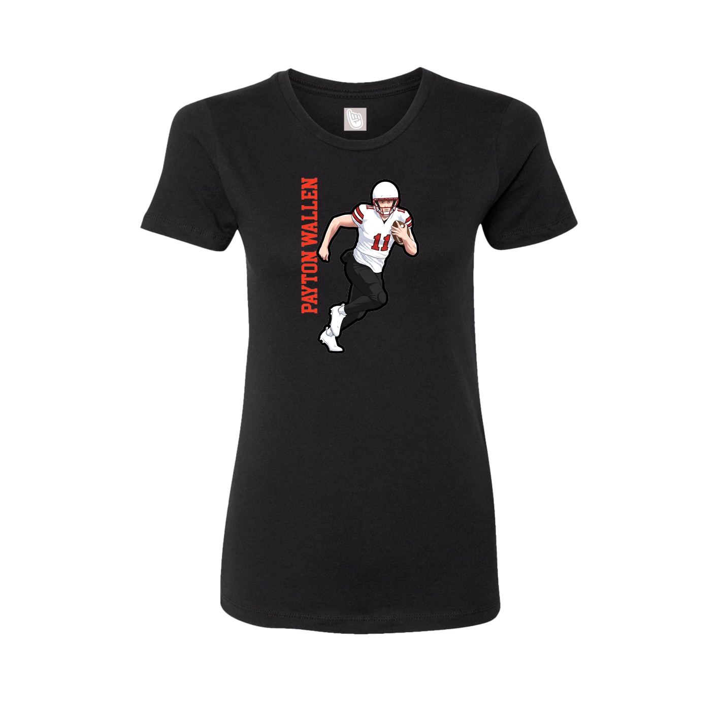 Womens Tee — Name Vertical in Black