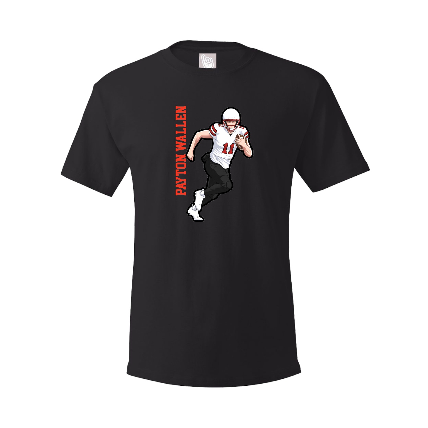 Youth Tee — Name Vertical in Black