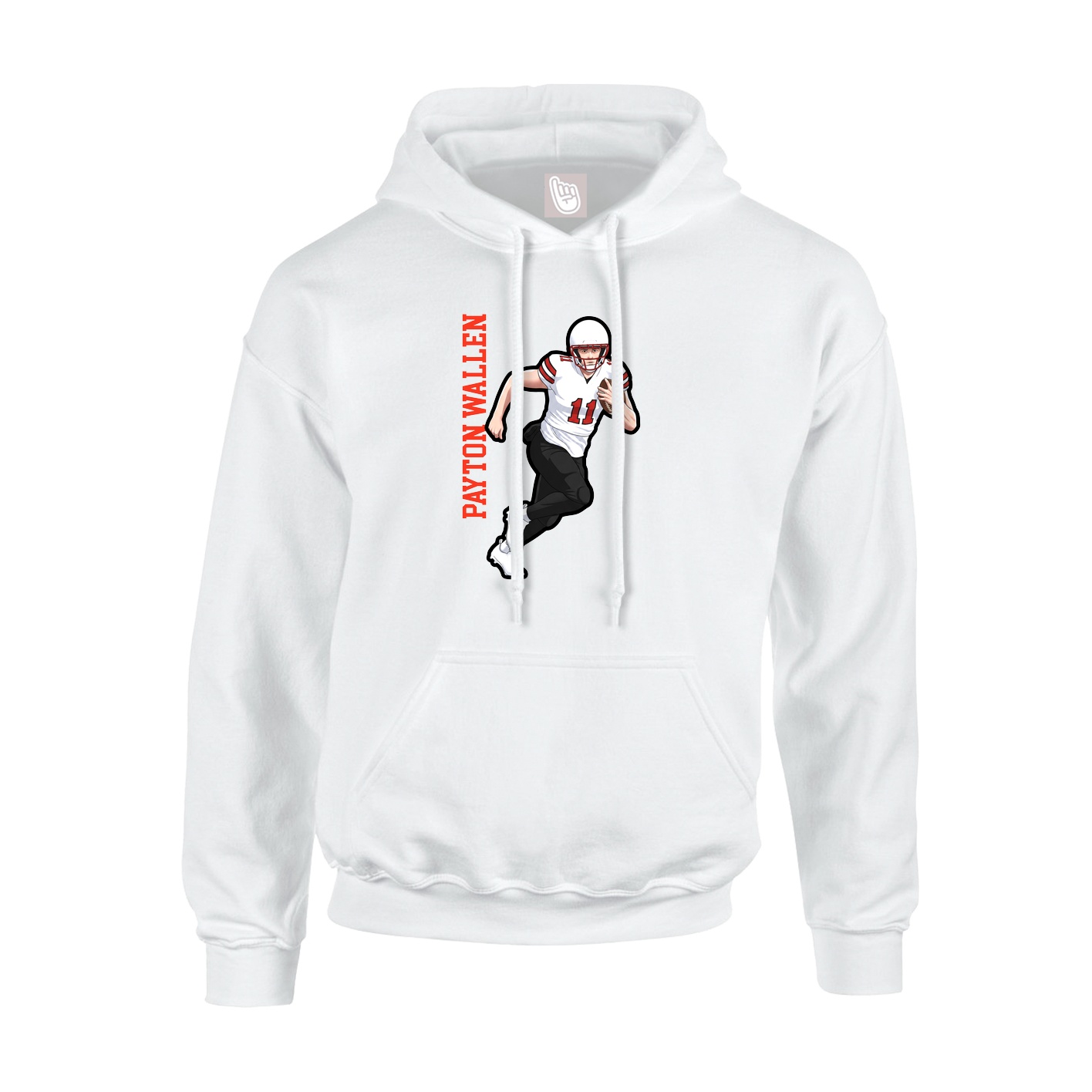 Youth Hoodie — Name Vertical in White