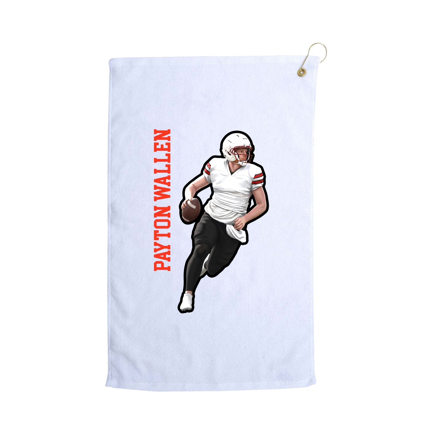 Golf Towel — Name Vertical in White