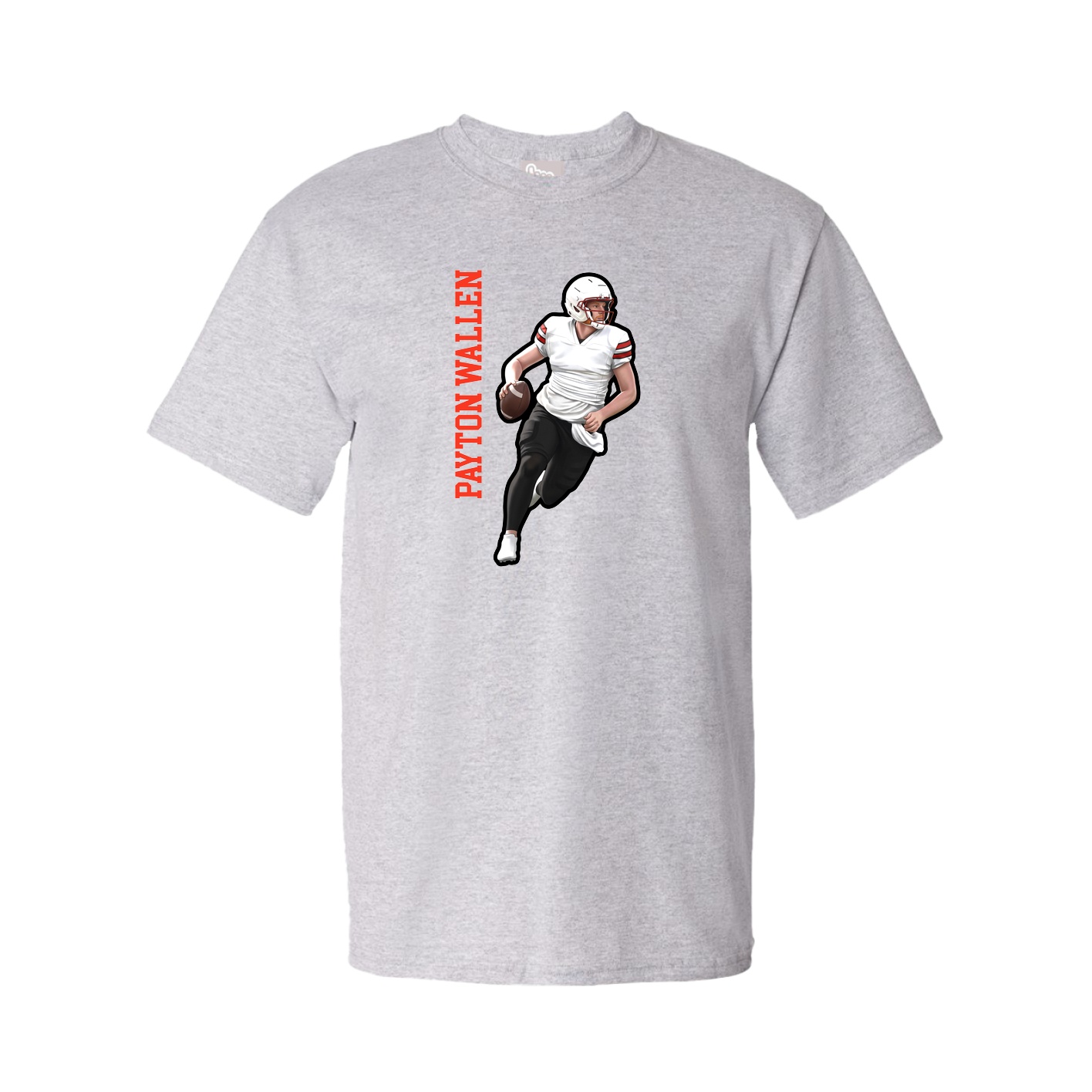 Youth Tee — Name Vertical in Grey