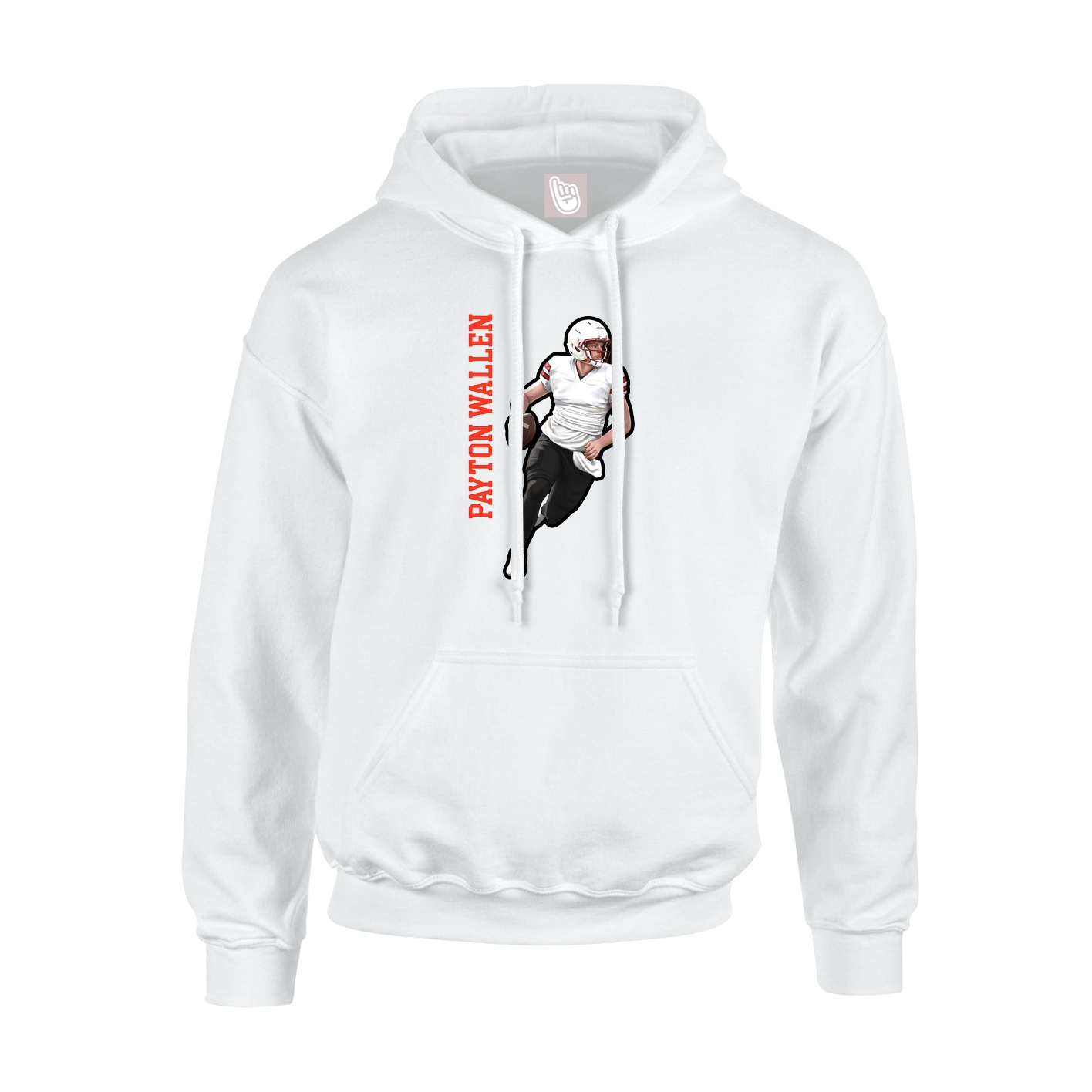 Youth Hoodie — Name Vertical in White