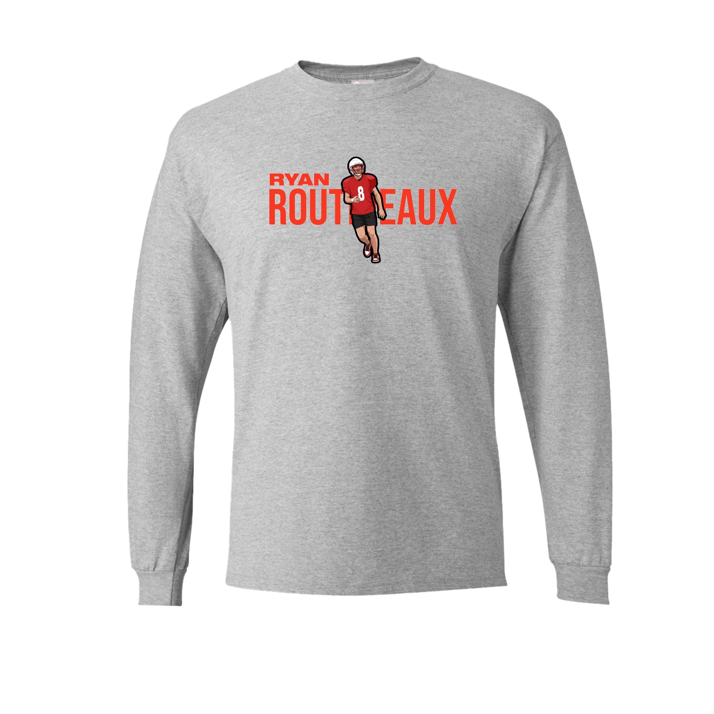 Long Sleeve Tee — Player Name in Grey