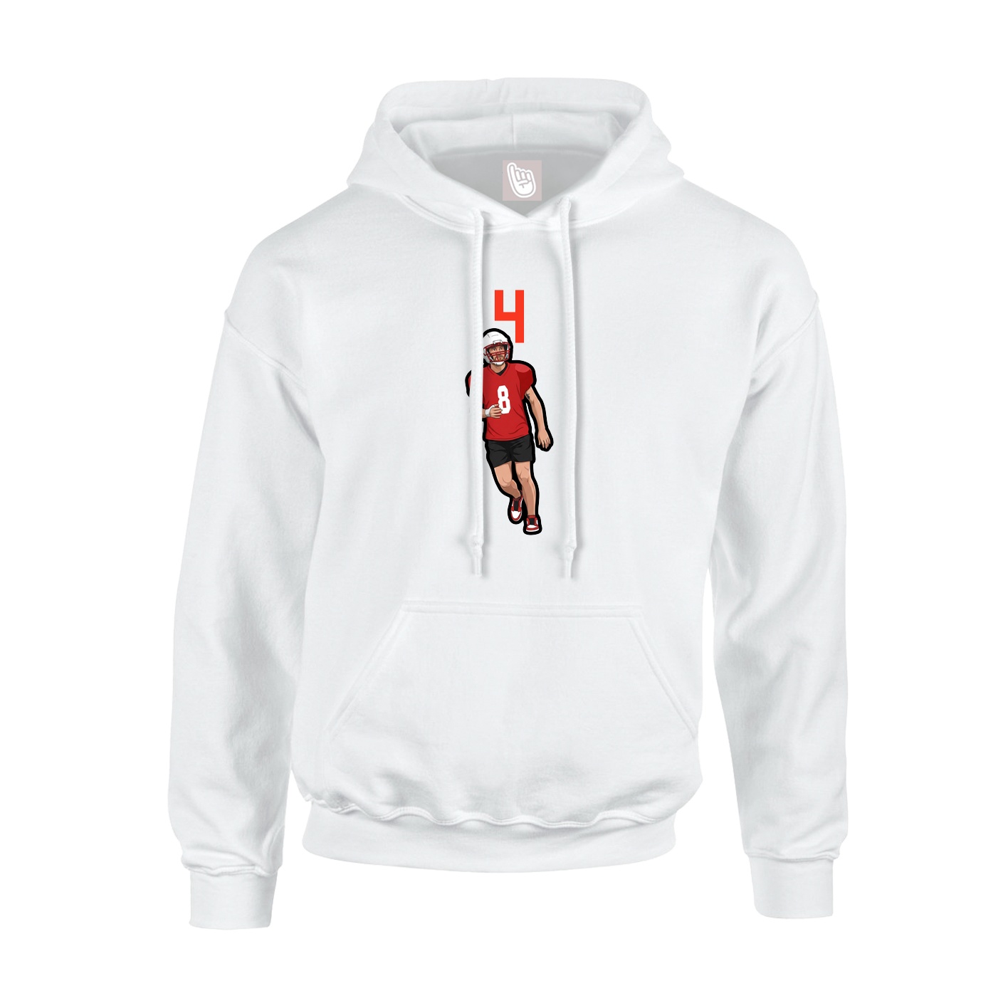 Youth Hoodie — Number Top in White