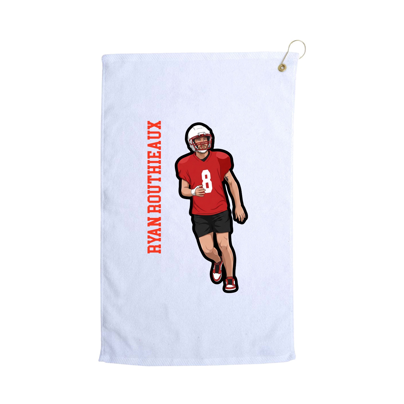 Golf Towel — Name Vertical in White