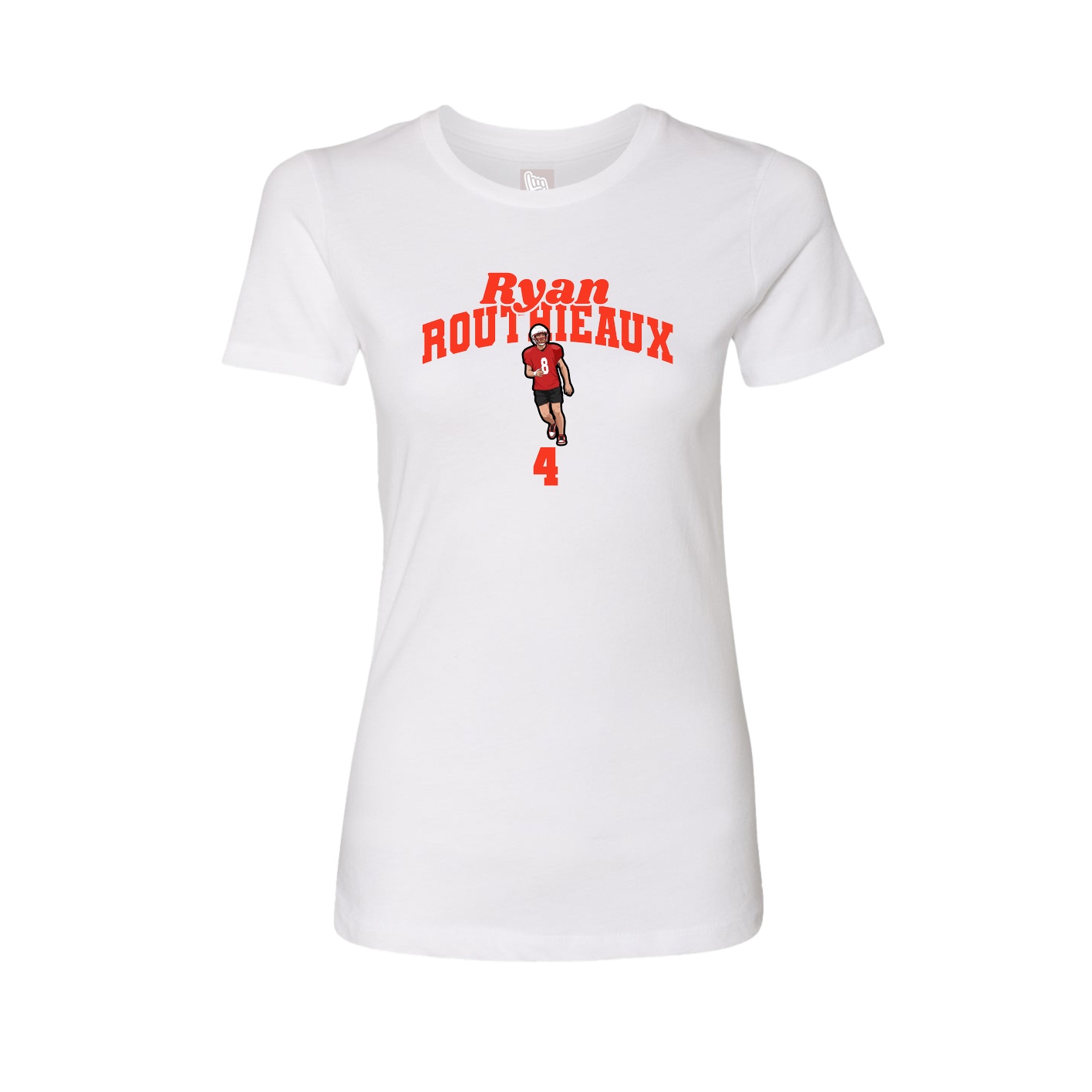 Fitted Women's Tee — Signature Arch in White