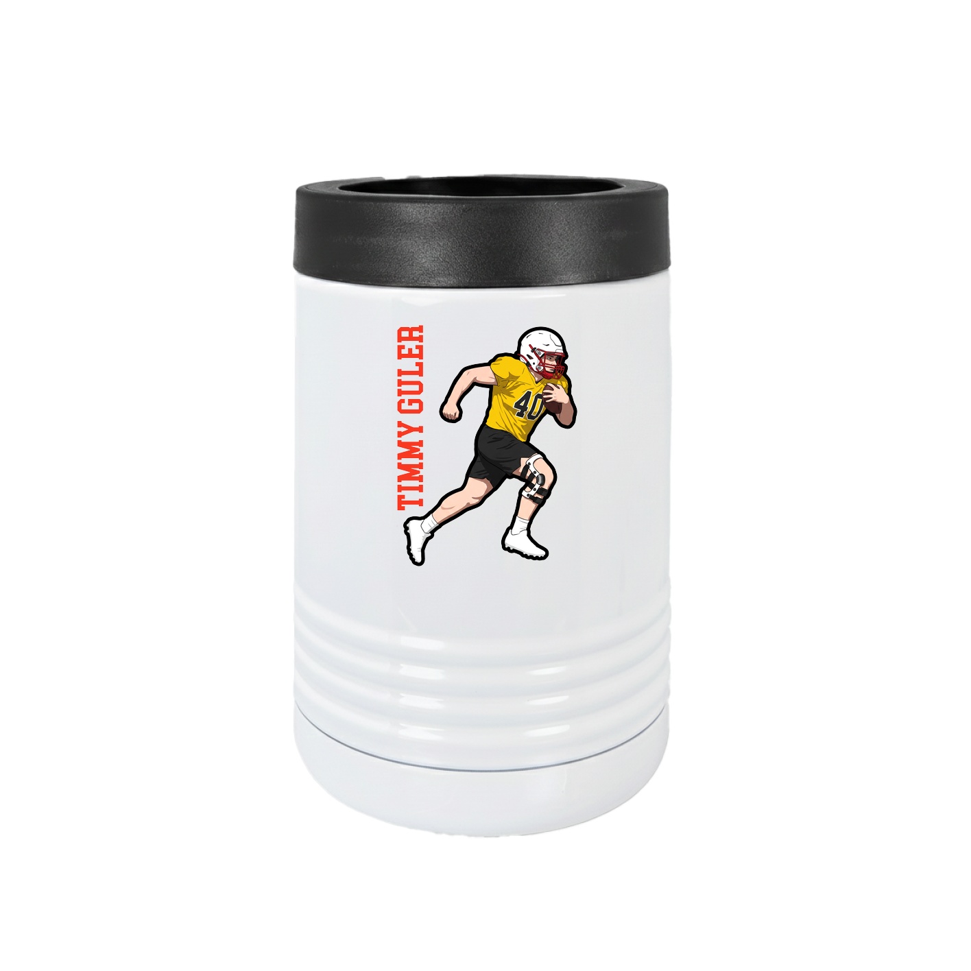 Beverage Holder — Name Vertical in White