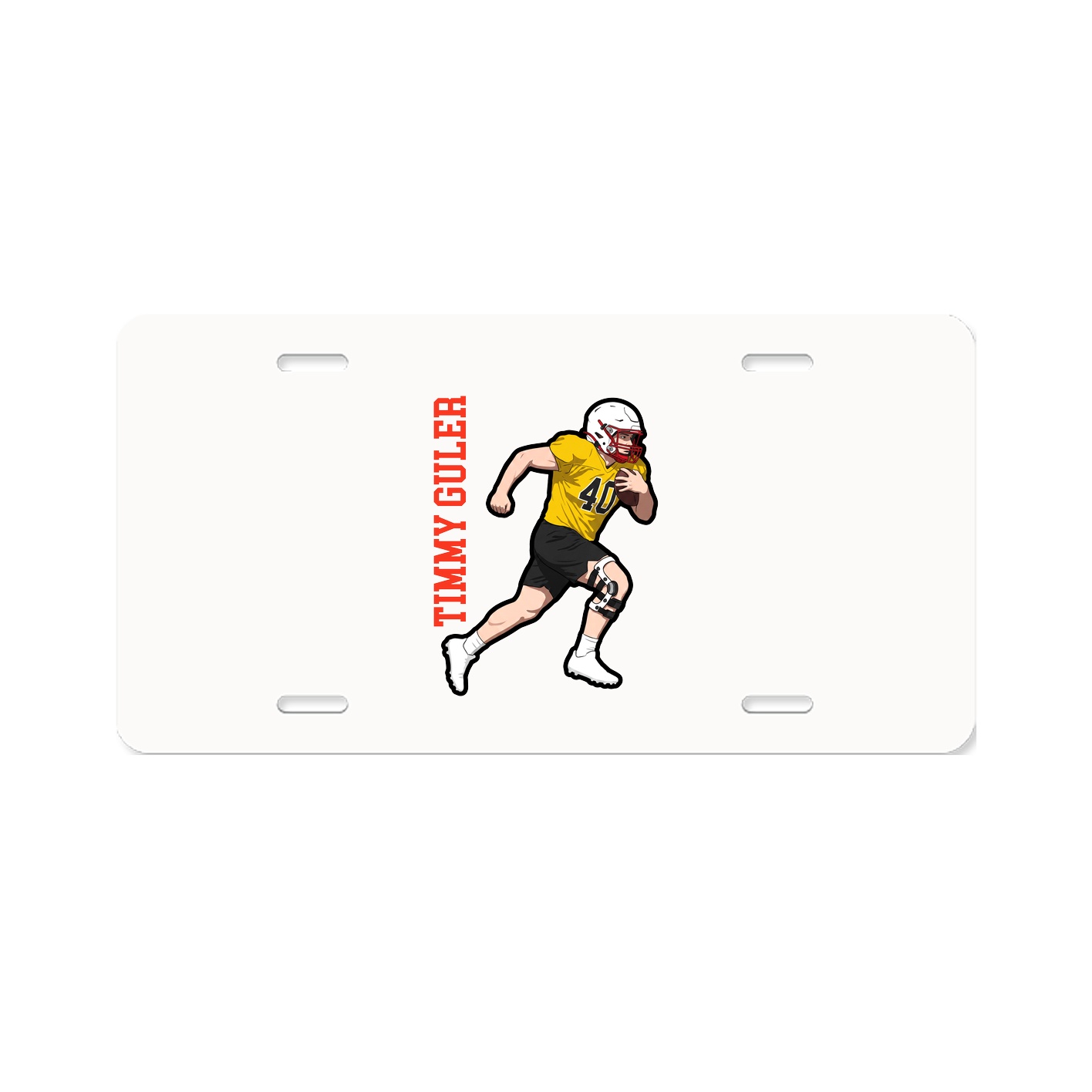 License Plate — Name Vertical in Classic