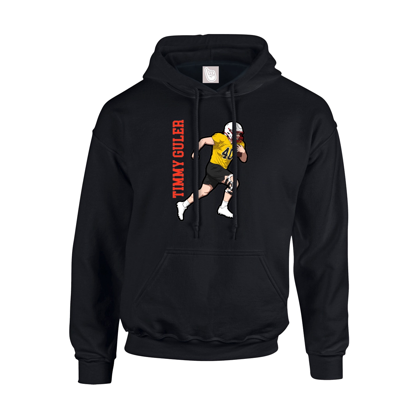 Youth Hoodie — Name Vertical in Black
