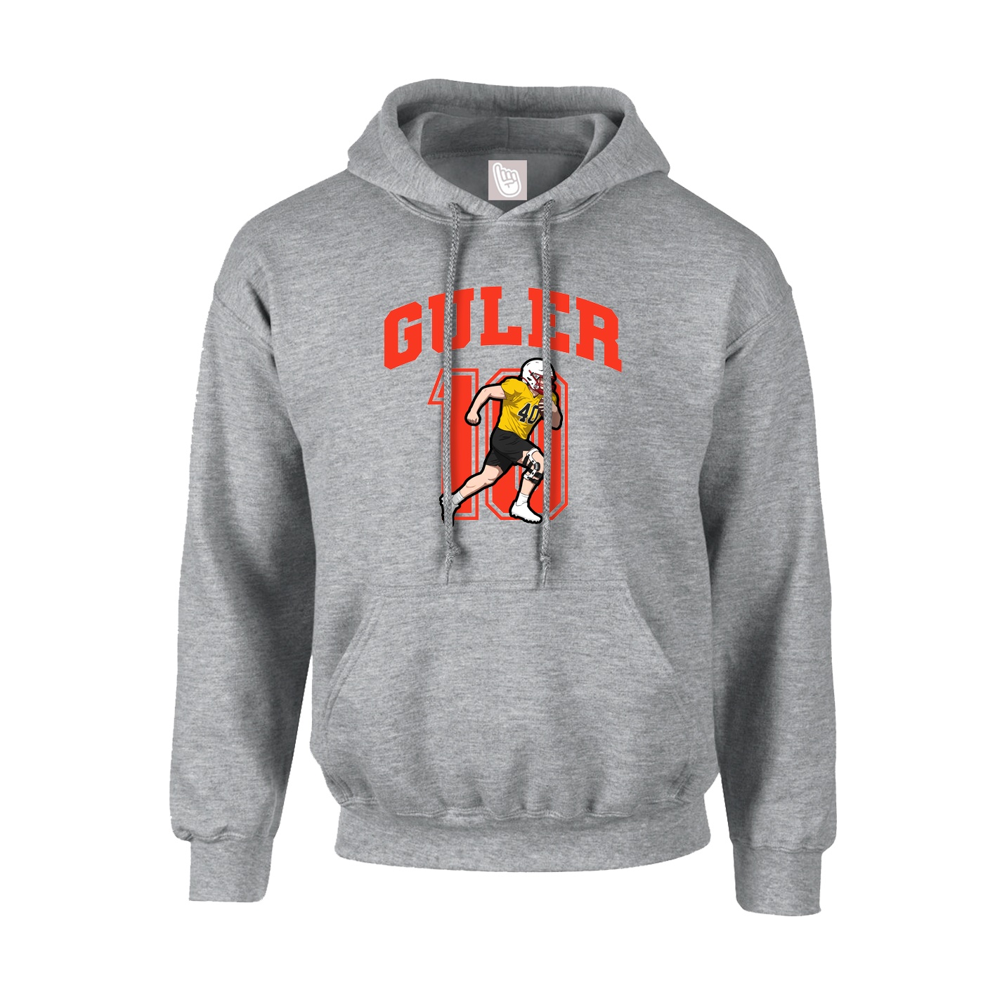 Youth Hoodie — Number in Grey