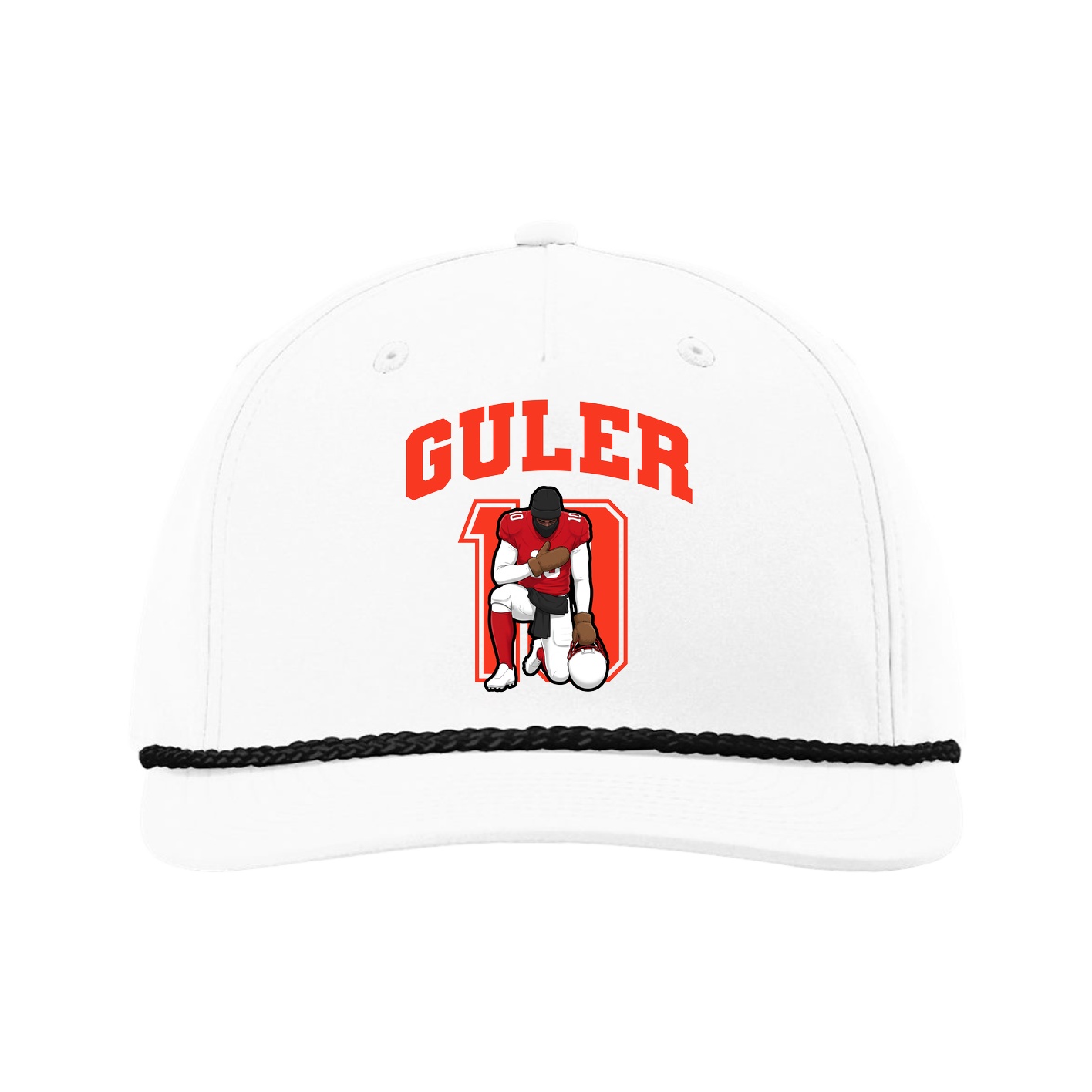 Five-Panel Classic Rope Cap — Number in White