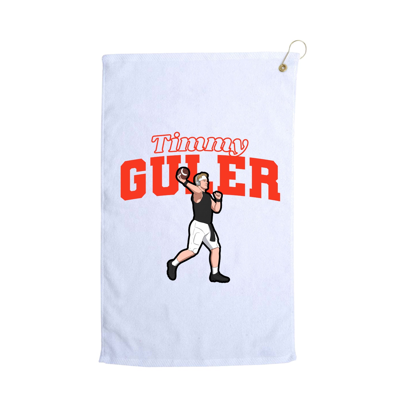 Golf Towel — Name Arch in White