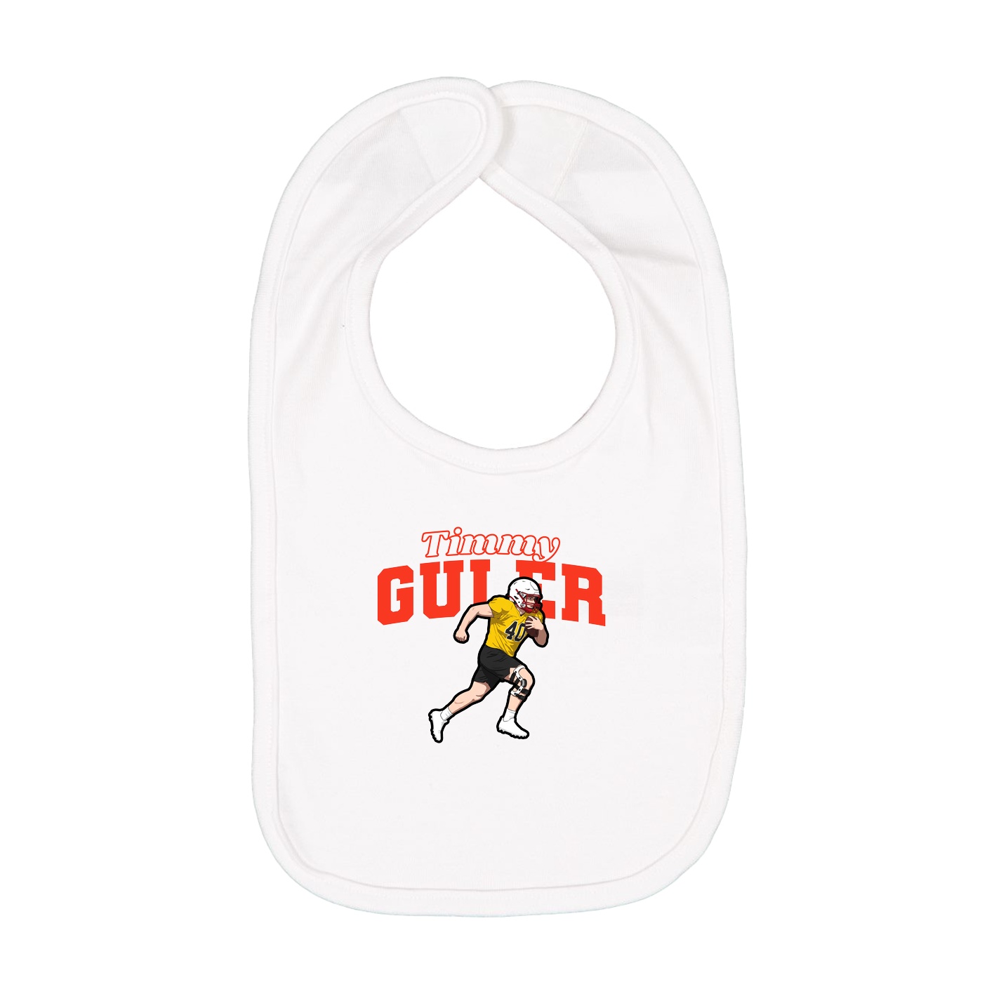 Infant Bib — Name Arch in White
