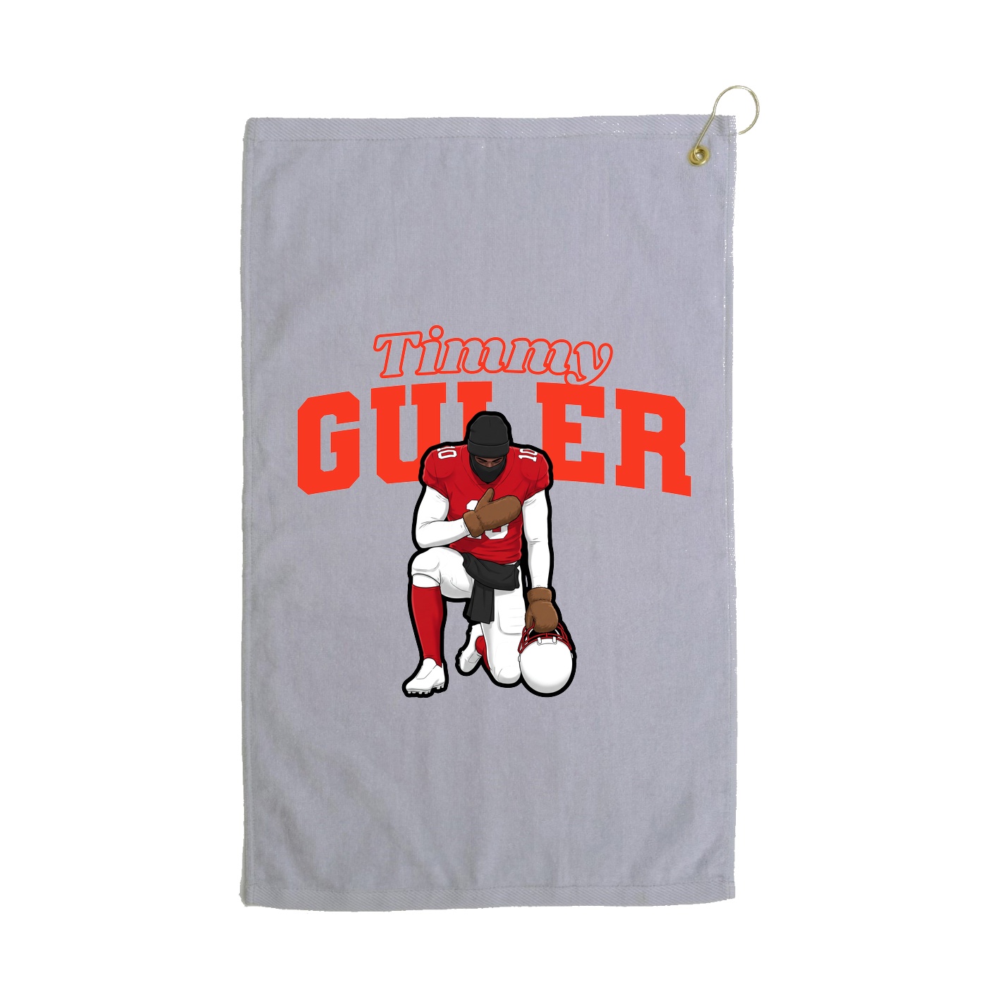 Golf Towel — Name Arch in Grey