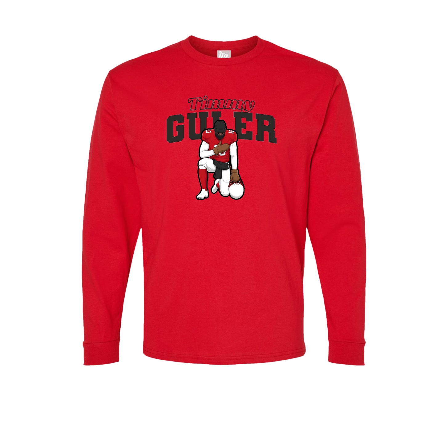 Long Sleeve Tee — Name Arch in Red