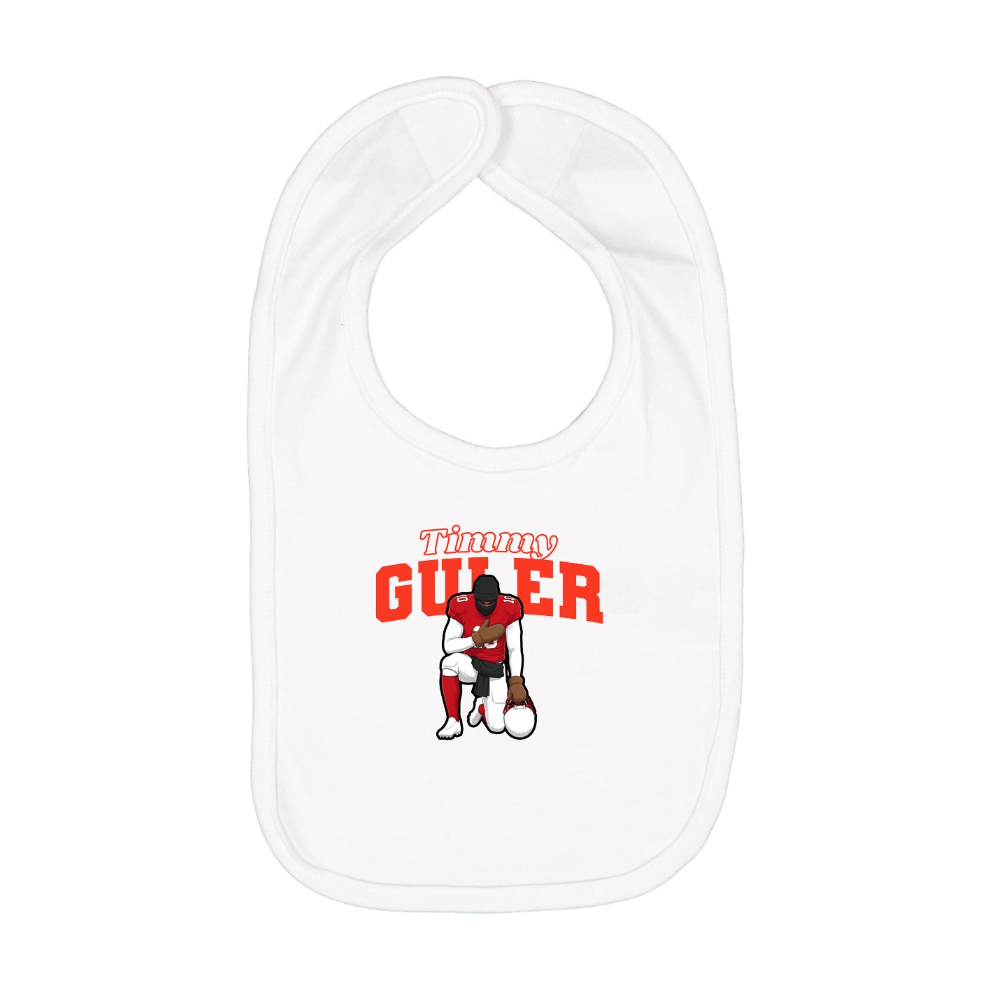 Infant Bib — Name Arch in White